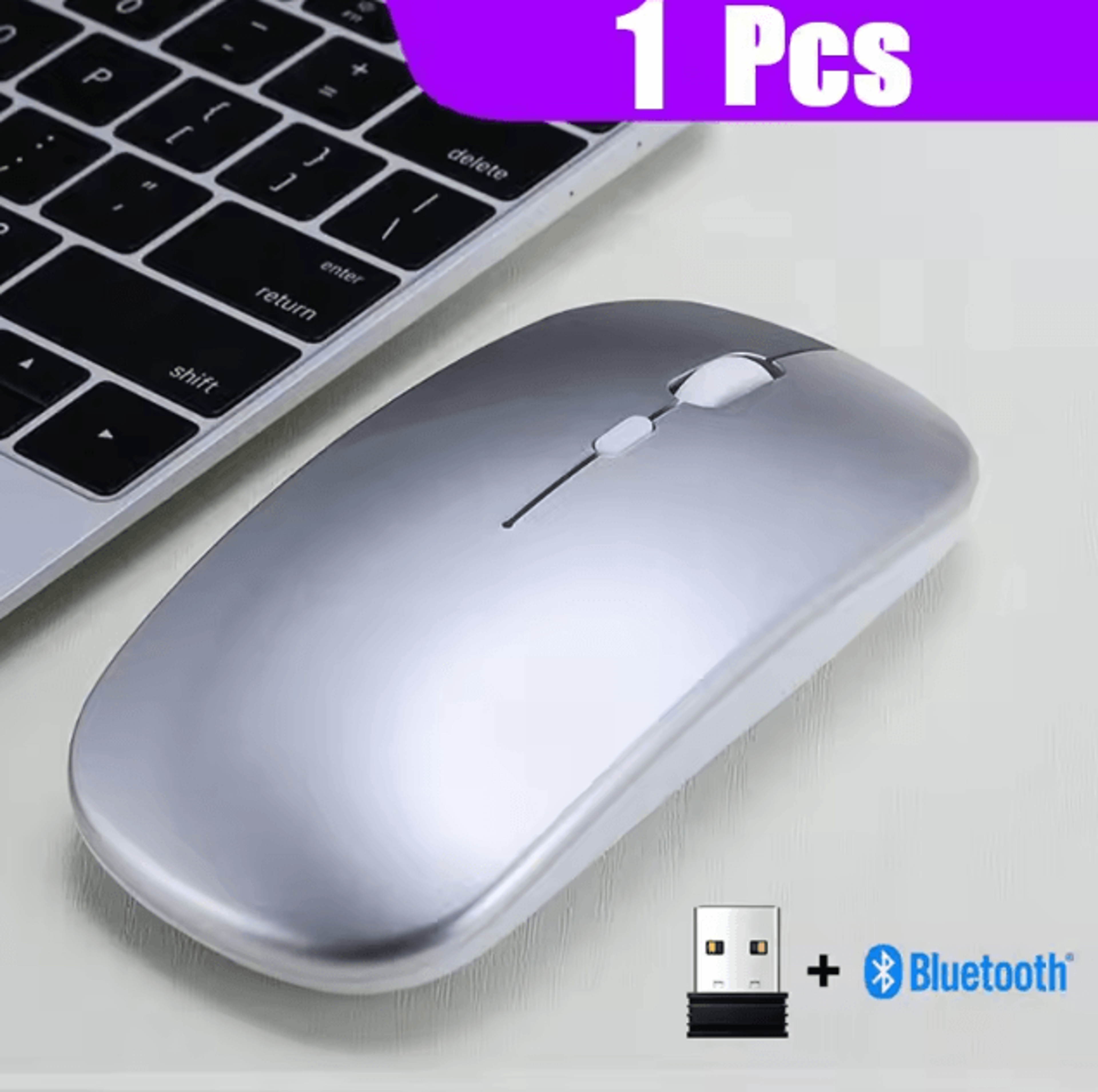 AirGlide Duo  UltraThin DualMode Wireless Mouse With Bluetooth 50 And 24GHz For Laptop And Tablet 4