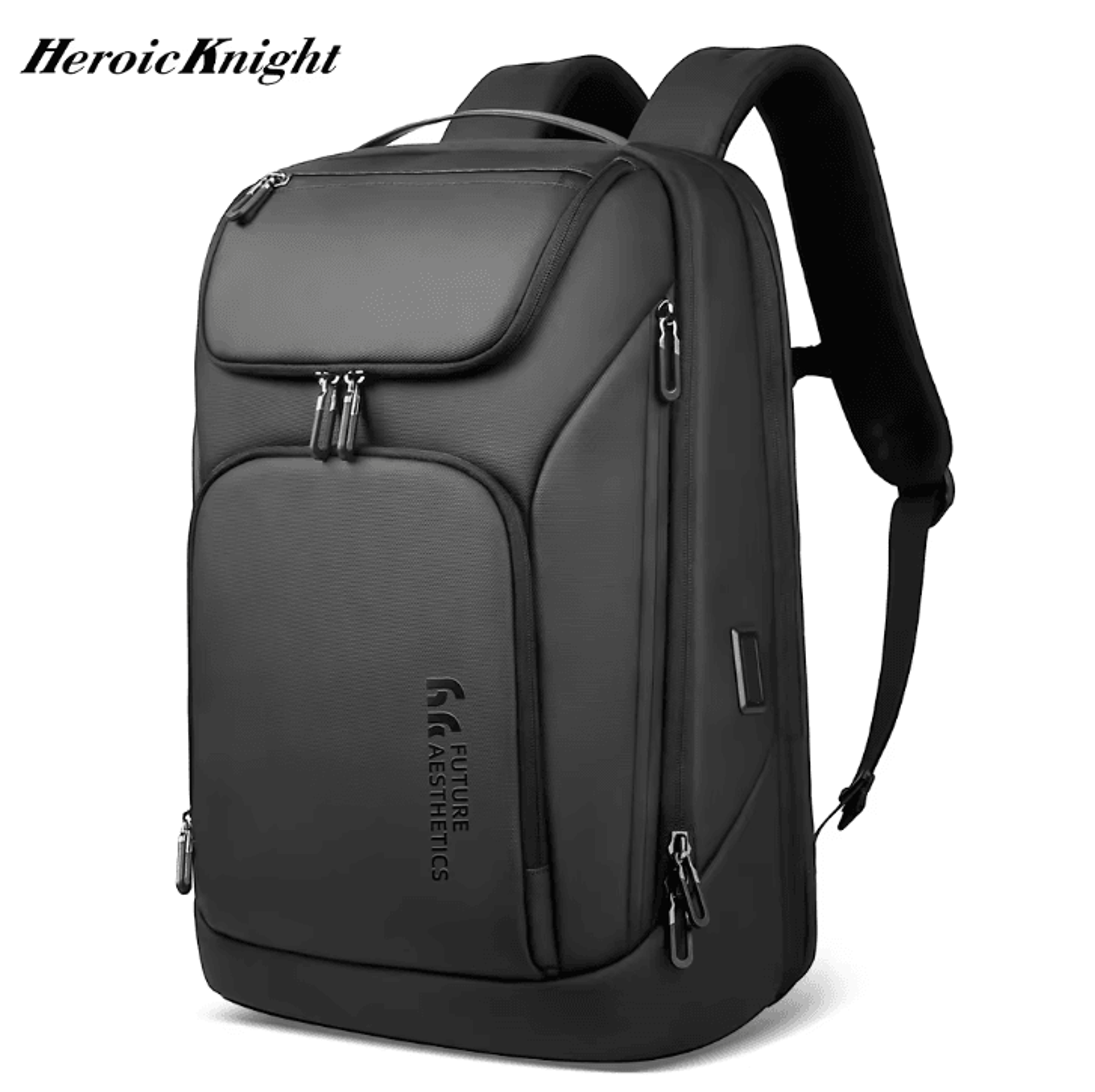 heroic knight 17.3-inch business laptop backpack – waterproof high-capacity travel bag with usb charging