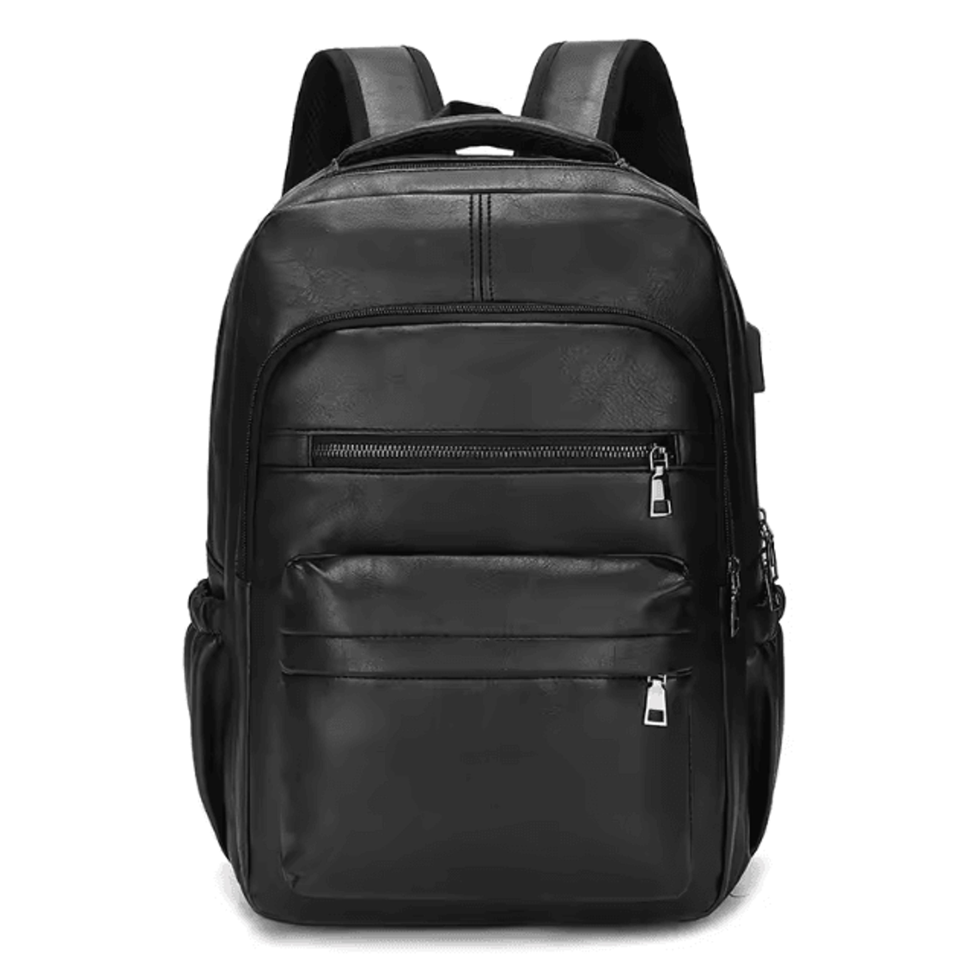 UrbanEdge USB Charging PU Leather Laptop Backpack  Large Capacity Computer  School Bag For Teenage  4