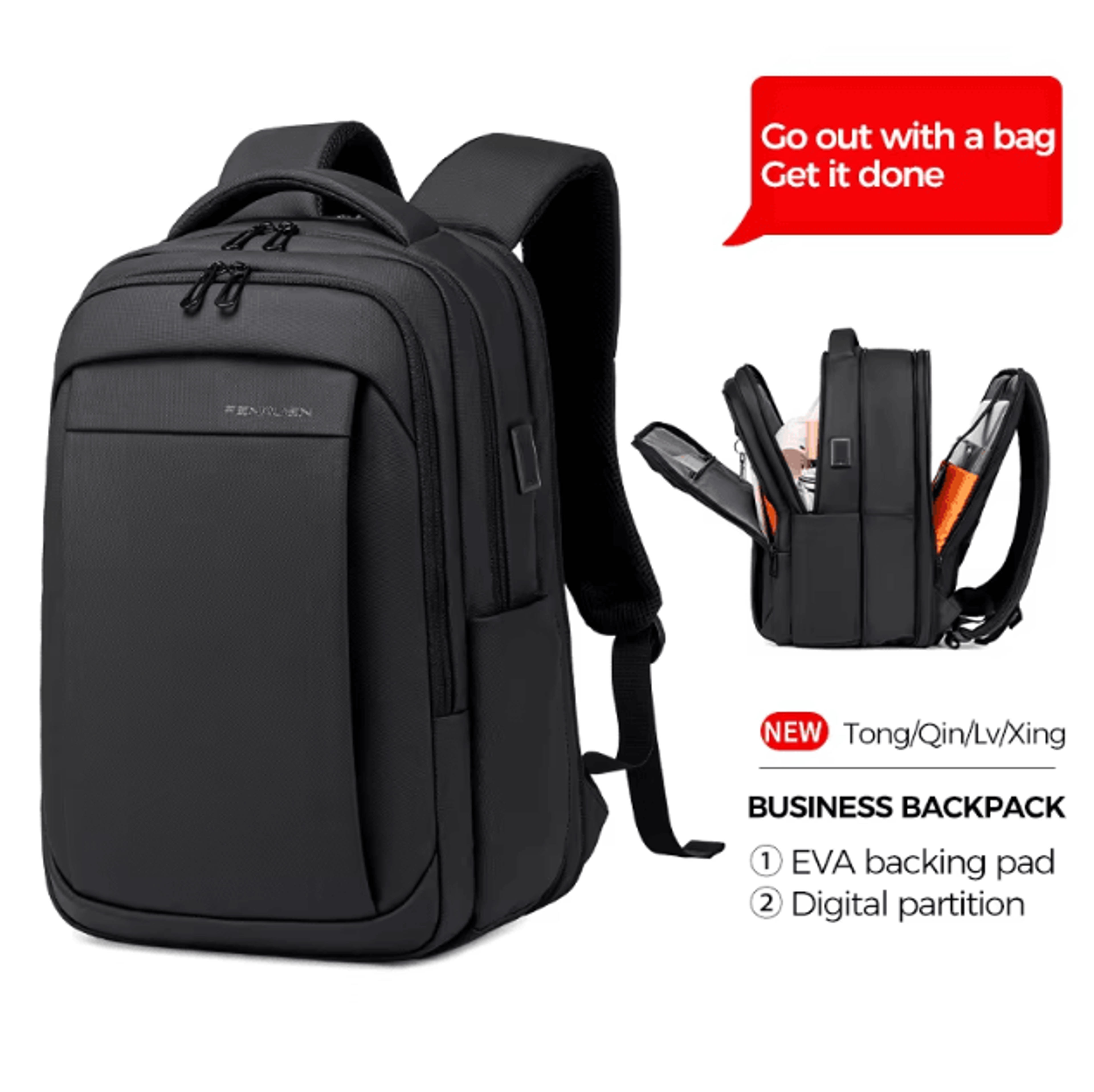 fenruien multifunction waterproof backpack – usb charging school & business bag fit 15.6-inch laptop