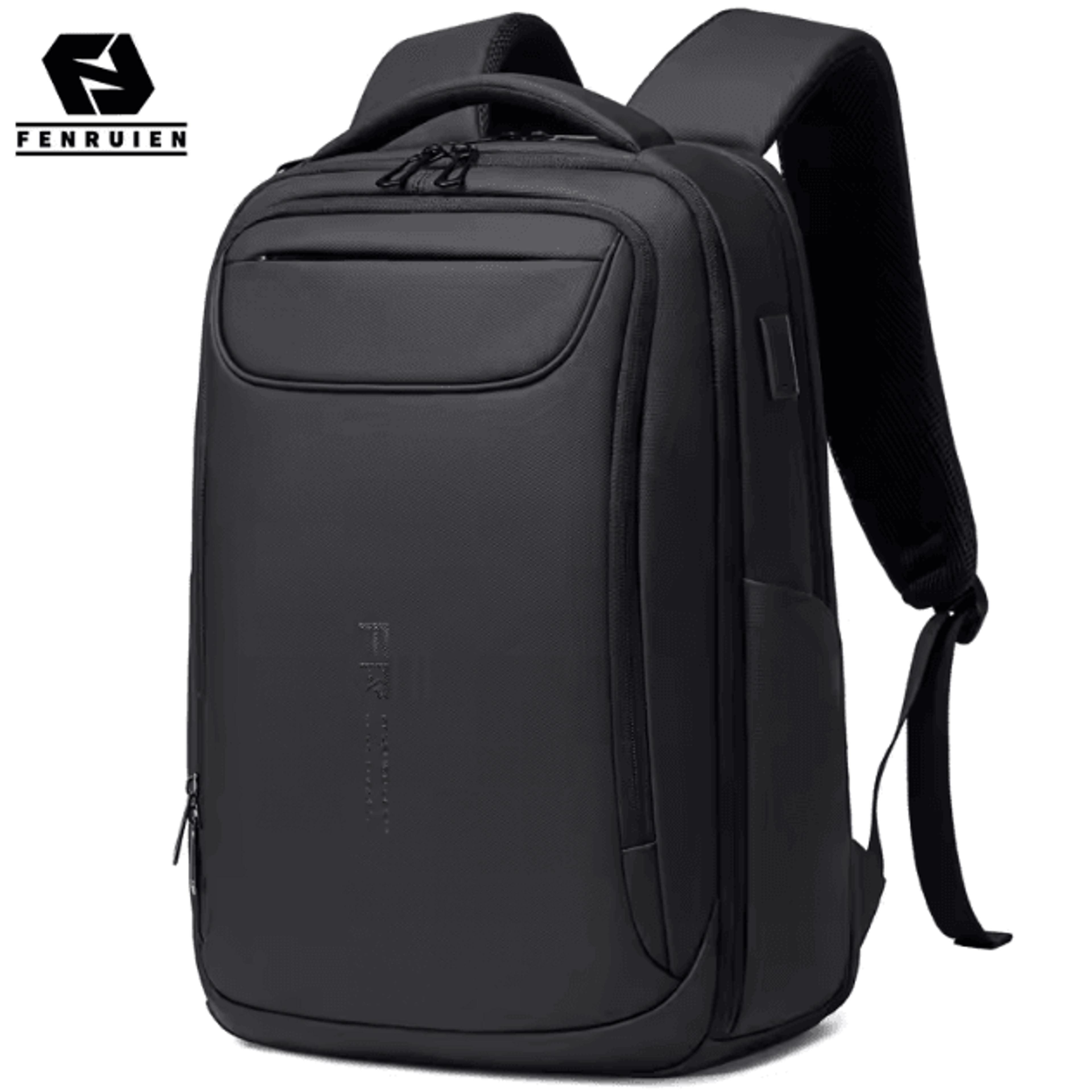 fenruien 3.0 usb charging backpack – large capacity multifunction waterproof school & business bag for men