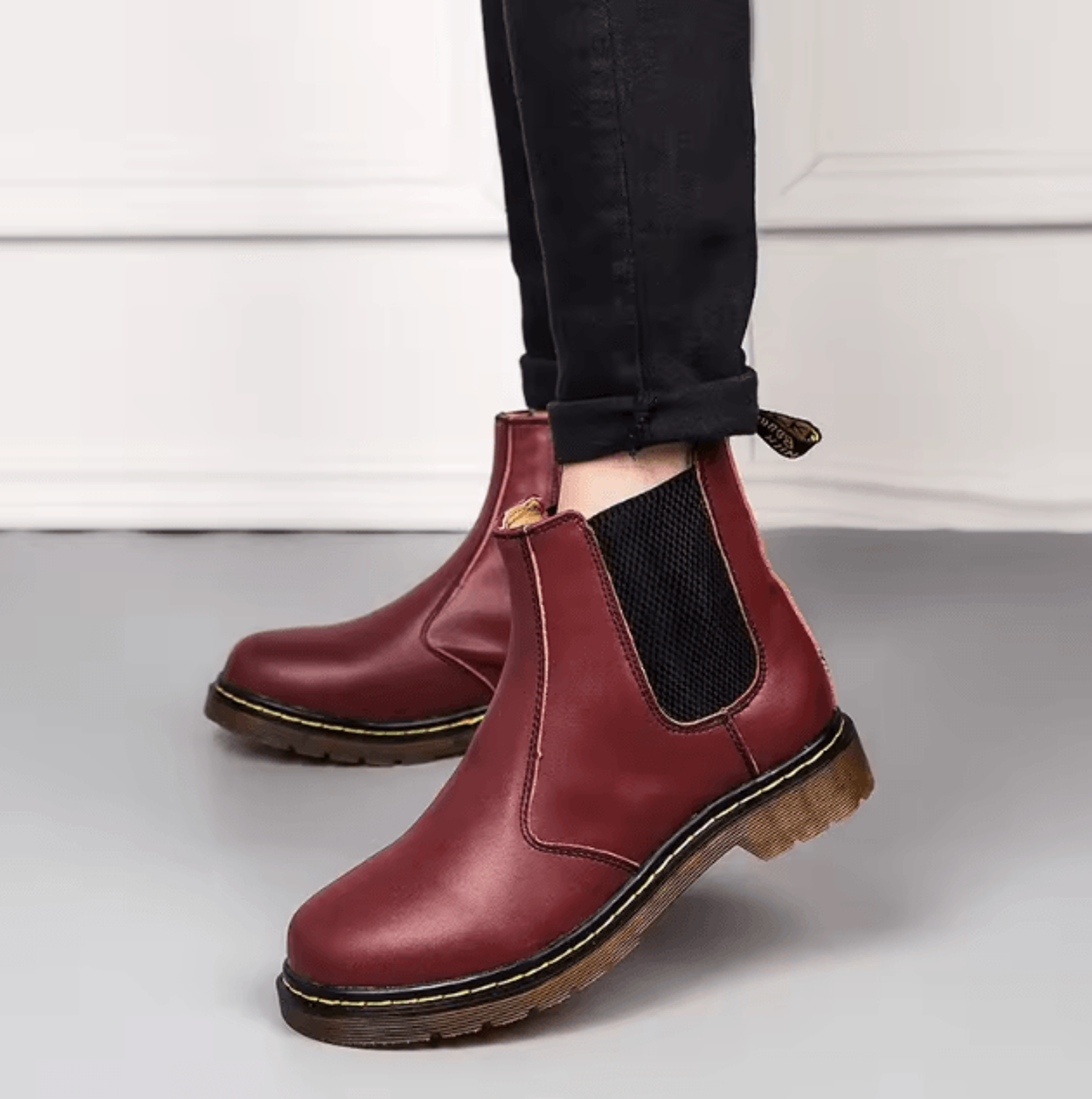 EdgeStride Unisex Leather Chelsea Boots  Autumn Breathable Ankle Platform Shoes 3