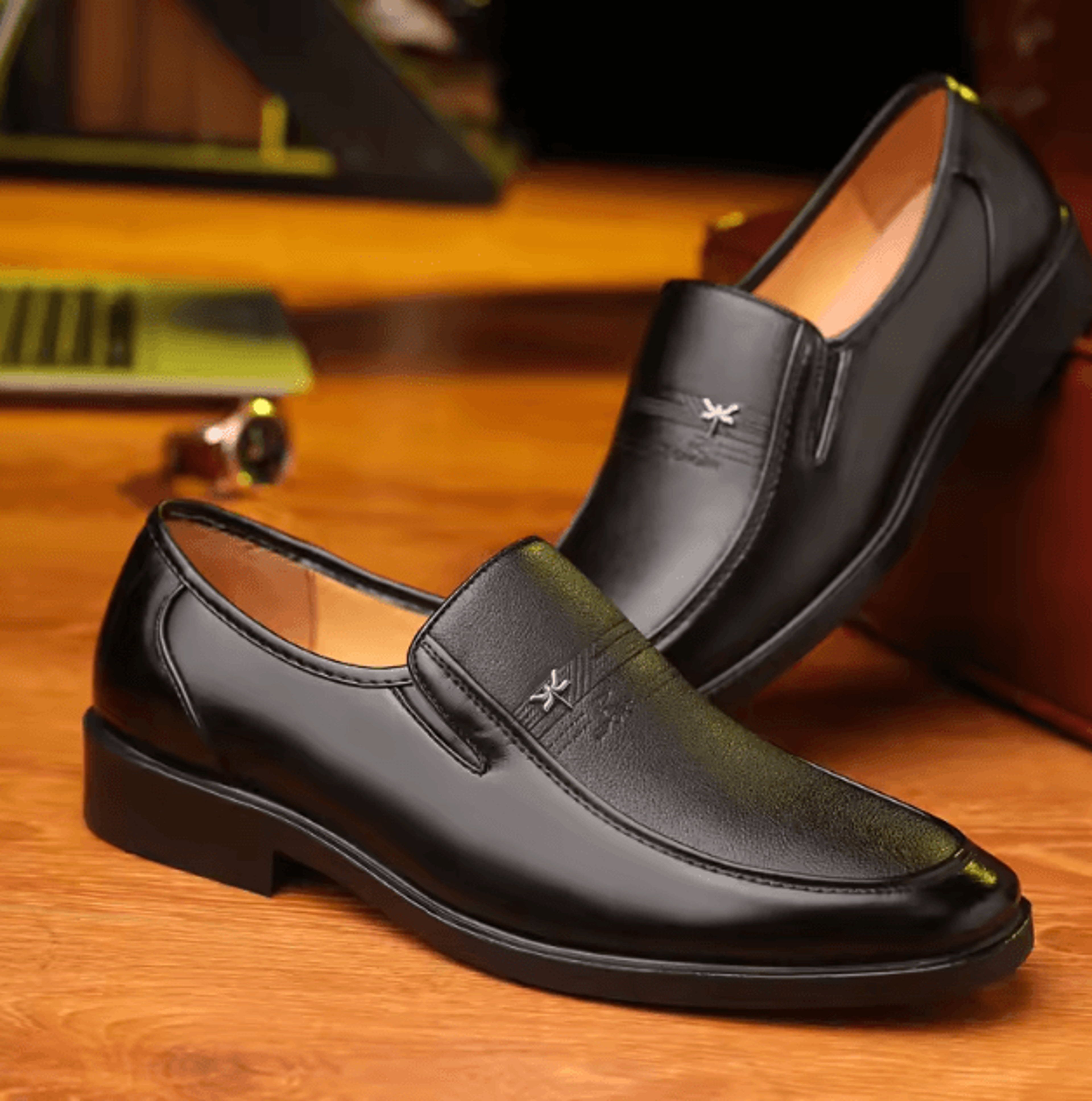 Genuine Leather Mens Business Loafers Breathable Formal Slip On Driving Shoes 2