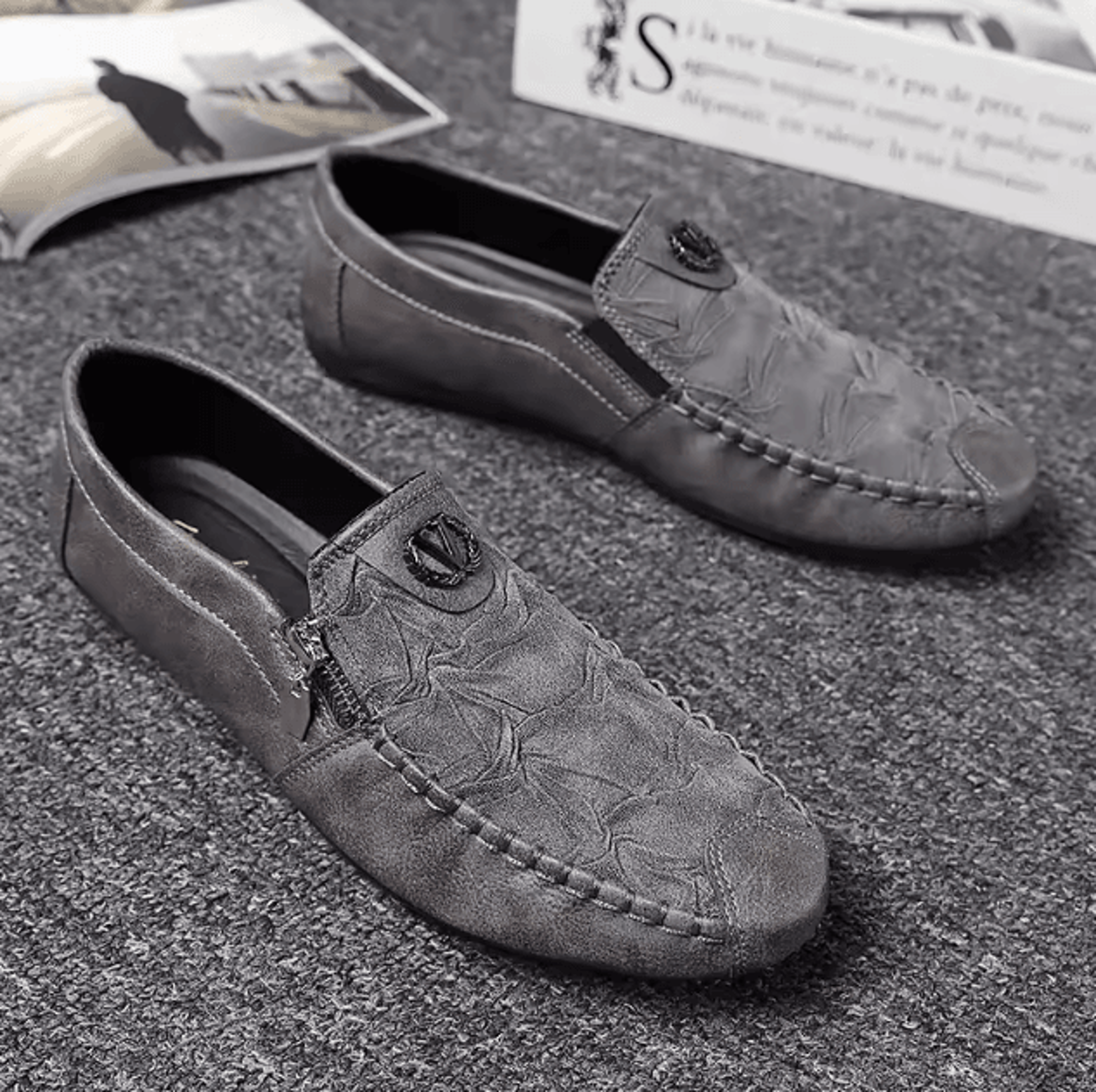 Genuine Leather Men Casual Outdoor Shoes Breathable Lightweight Walking And Driving Loafers 3
