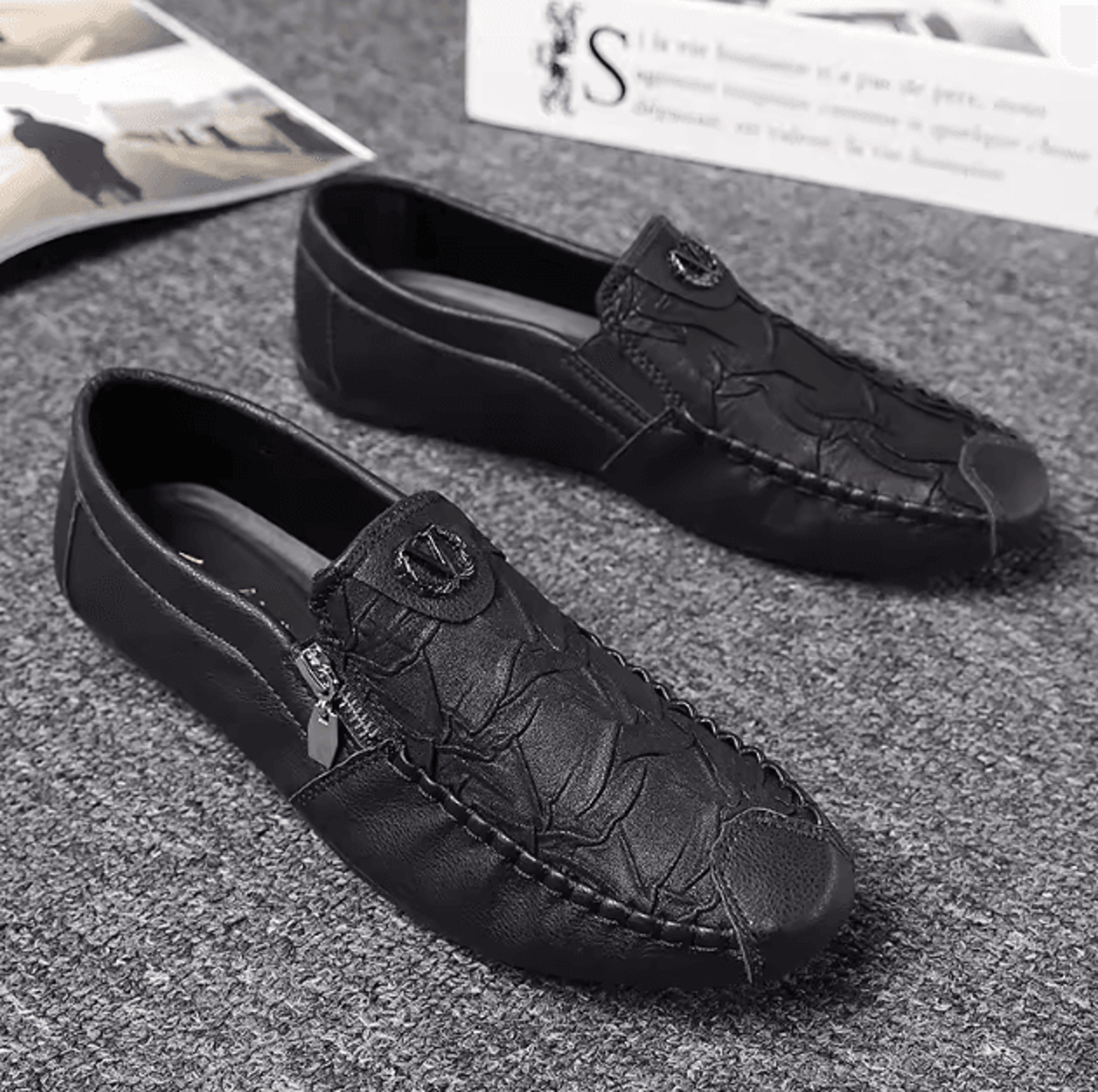 Genuine Leather Men Casual Outdoor Shoes Breathable Lightweight Walking And Driving Loafers 4