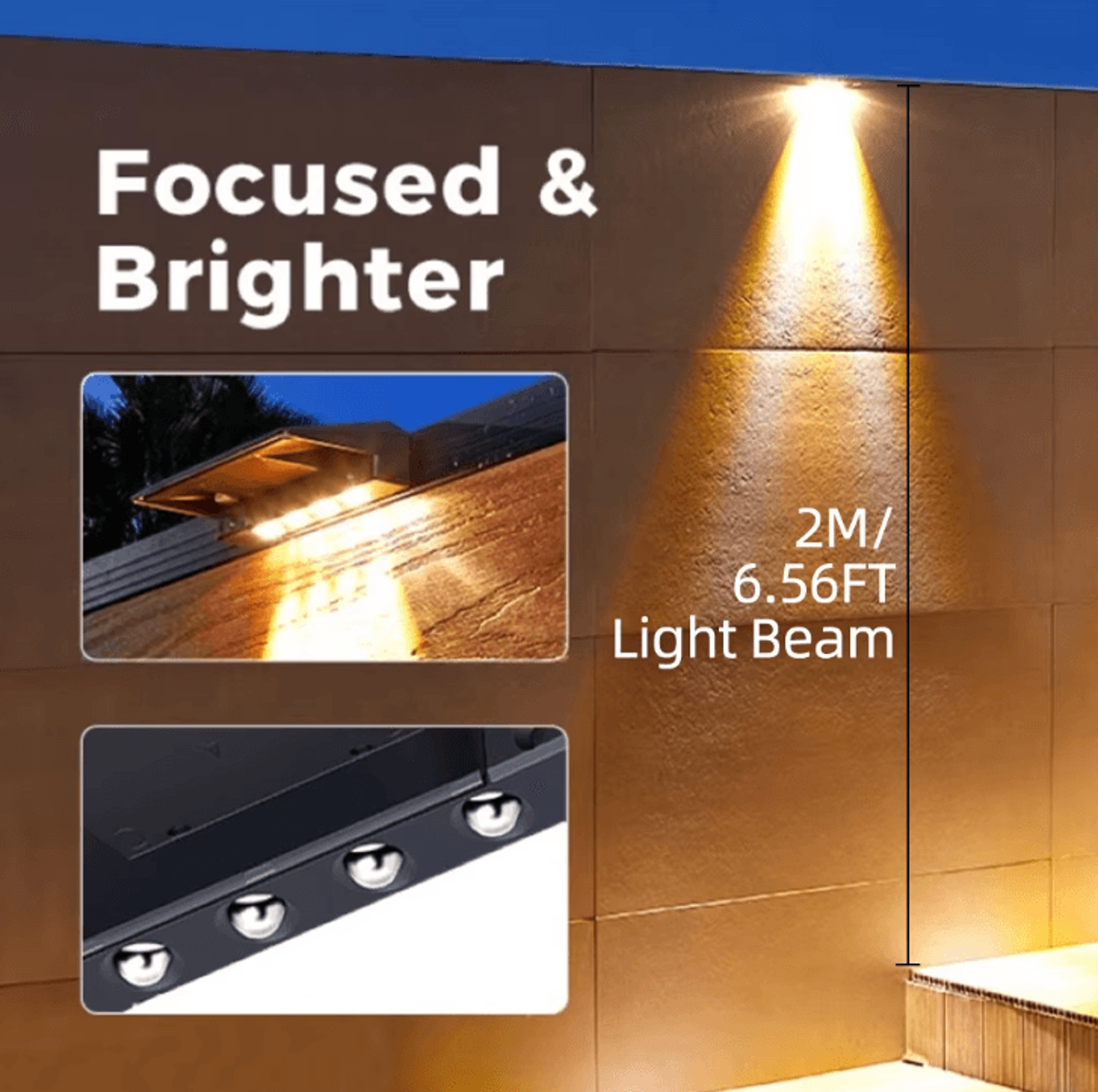 2 Pack Solar Fence Lights Outdoor Solar Wall Lights IP44 Waterproof For Backyard Deck Porch Step Li 3