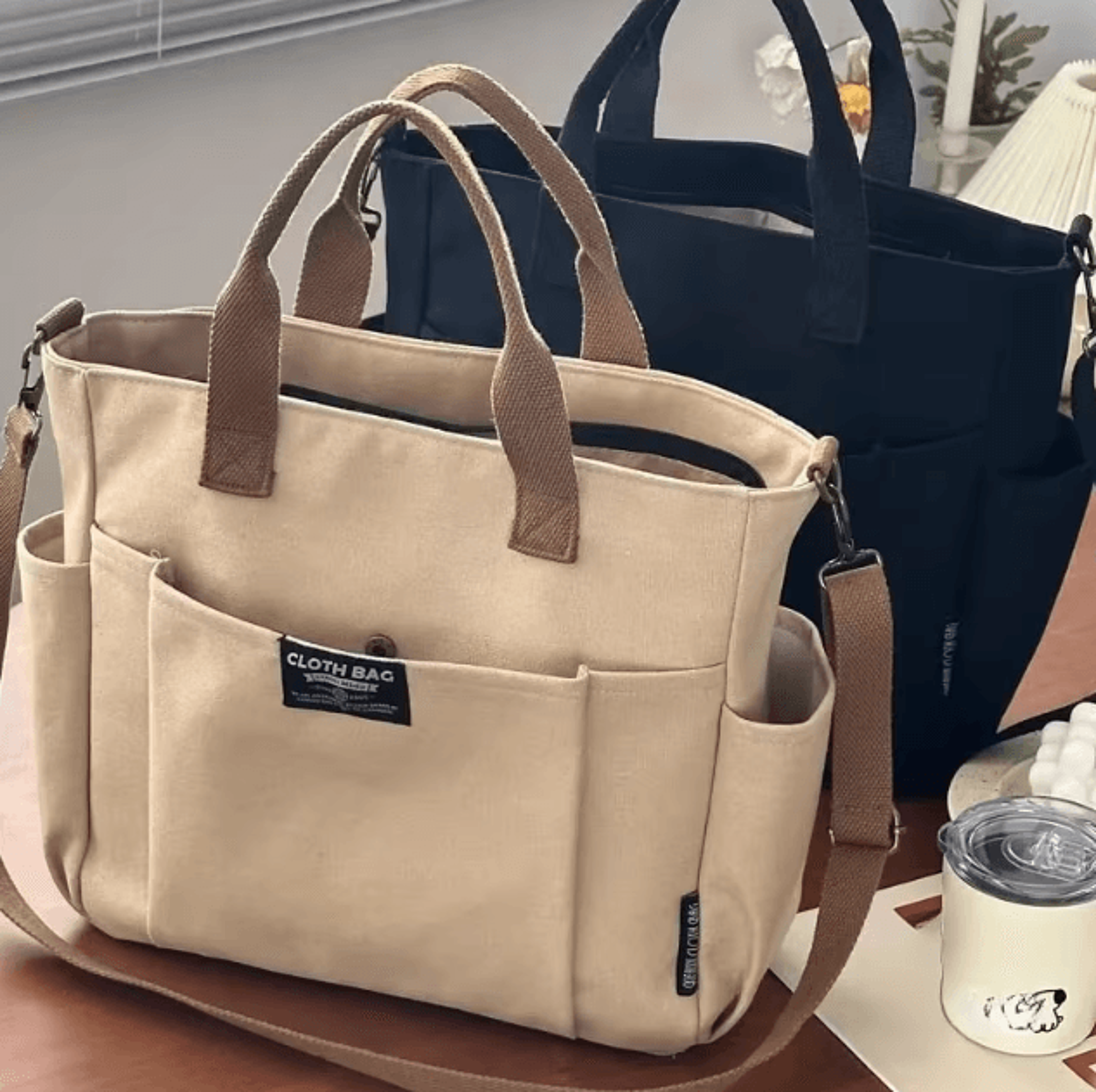 canvas ladies bag large capacity student commuter shoulder handbag portable tote