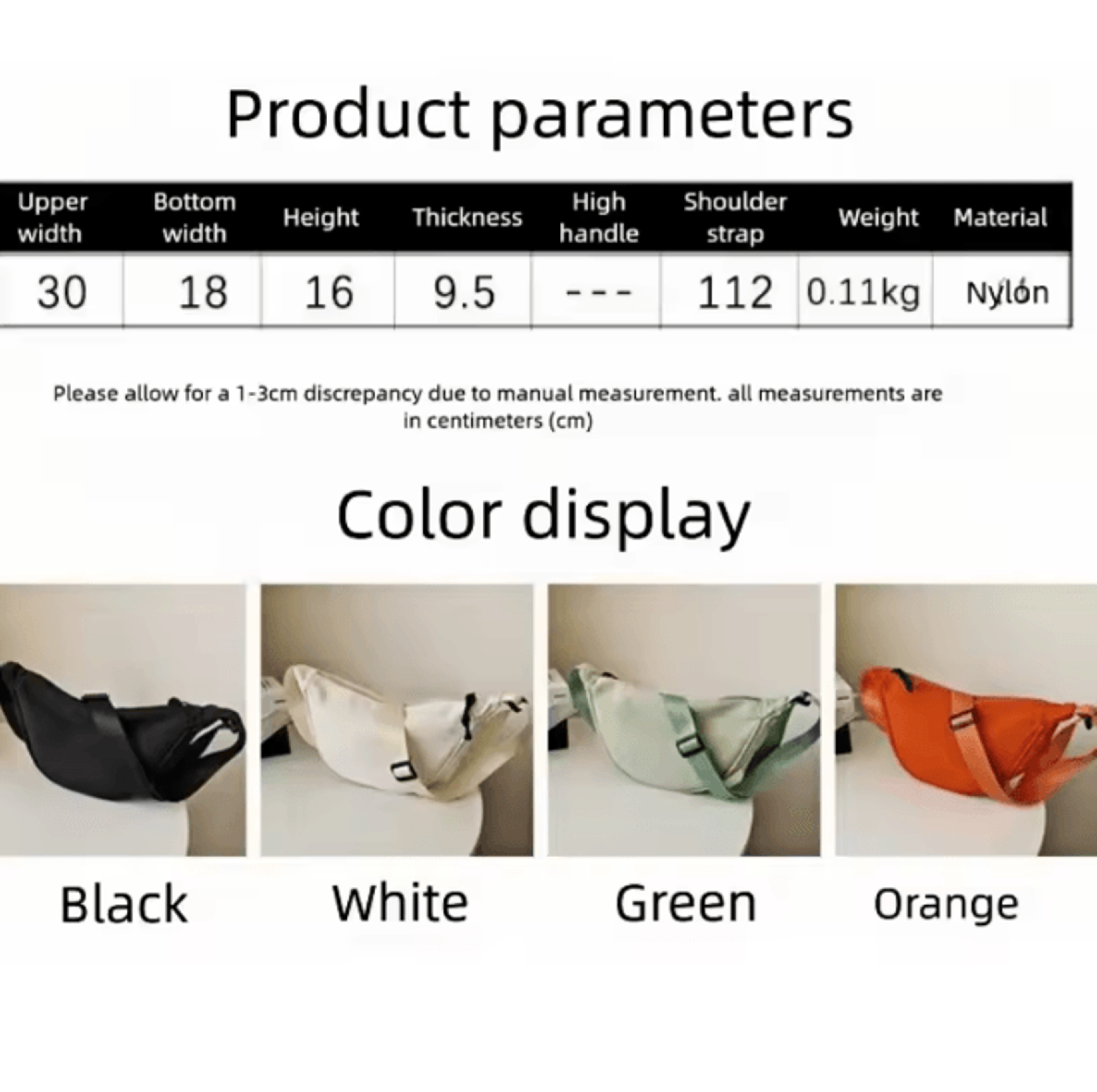 Casual Solid Color Nylon Large Capacity Womens Shoulder And Crossbody Bag 4