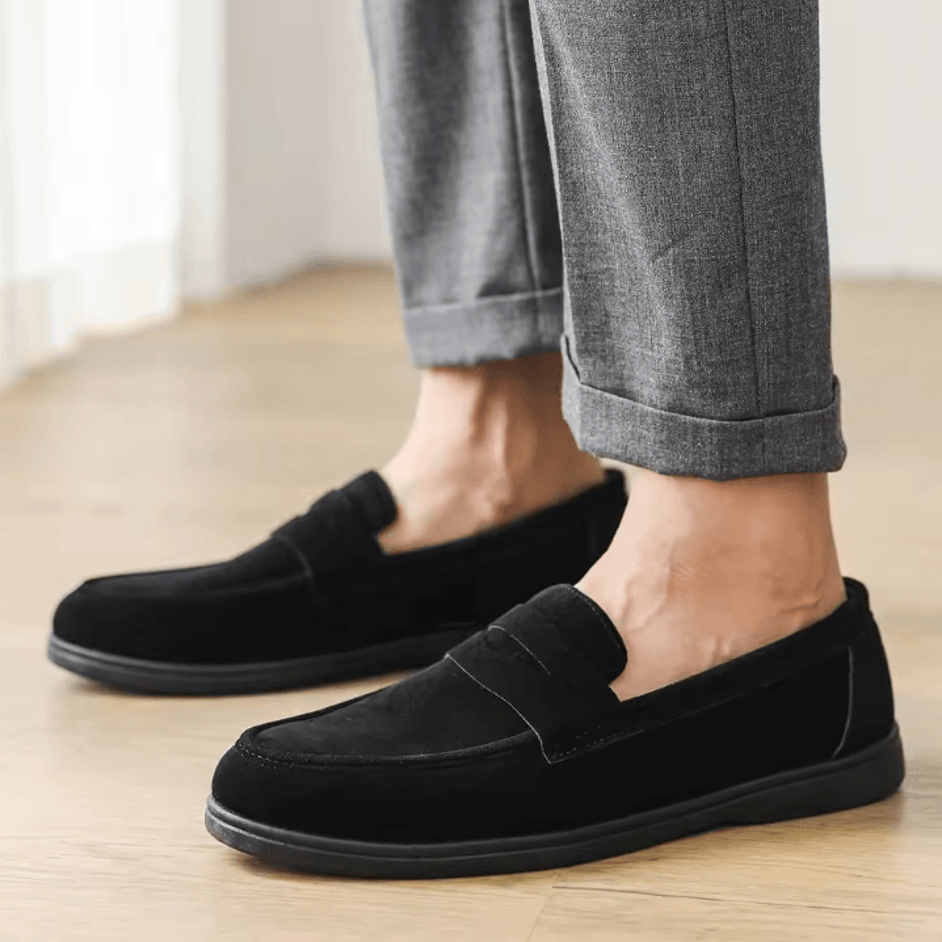 Business Commute Mens Casual Loafers Genuine Leather Lightweight Driving Walking Shoes 3