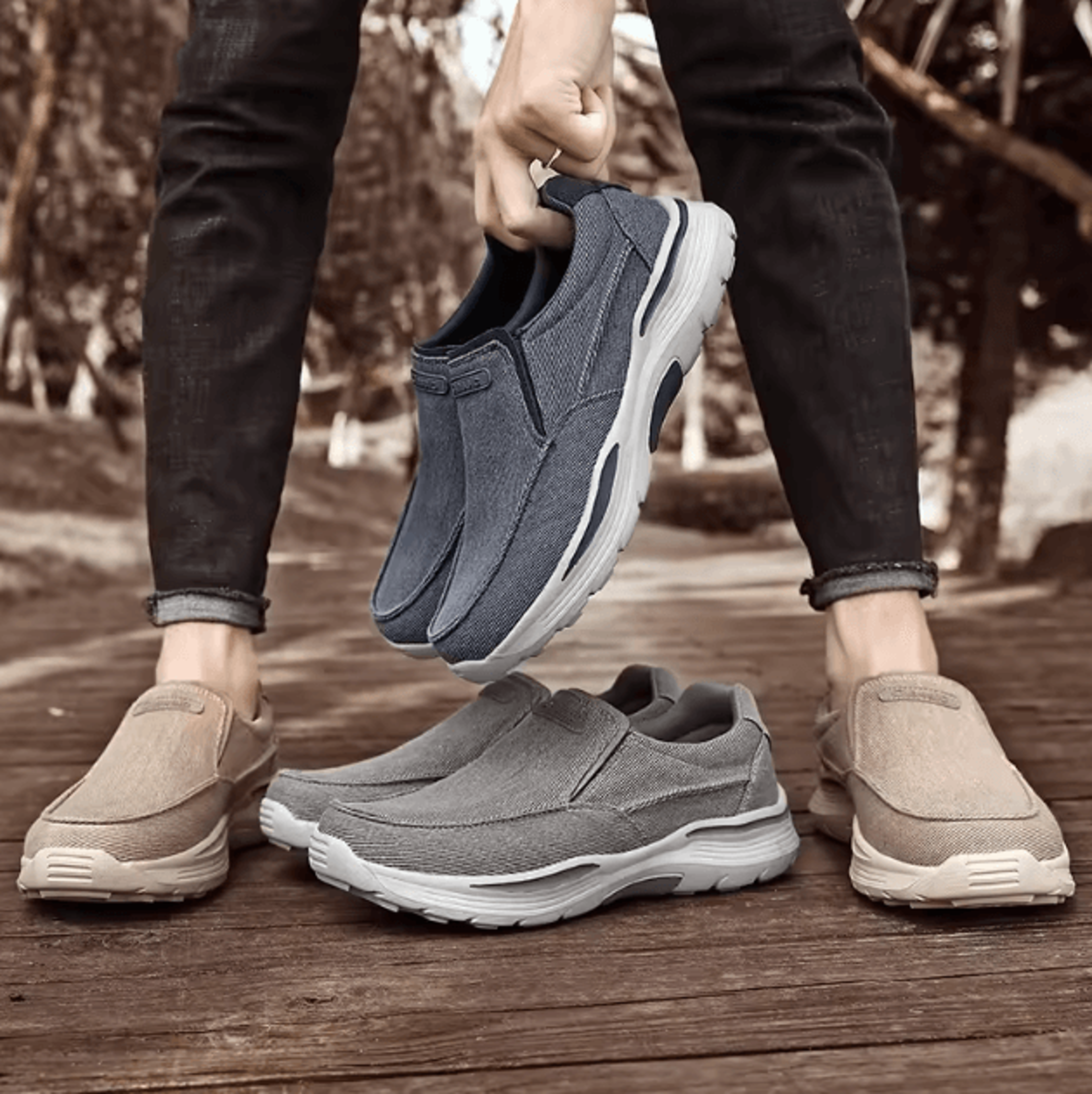 Mens Canvas Casual Shoes Breathable Walking Sneakers Lightweight Sports Loafers 1