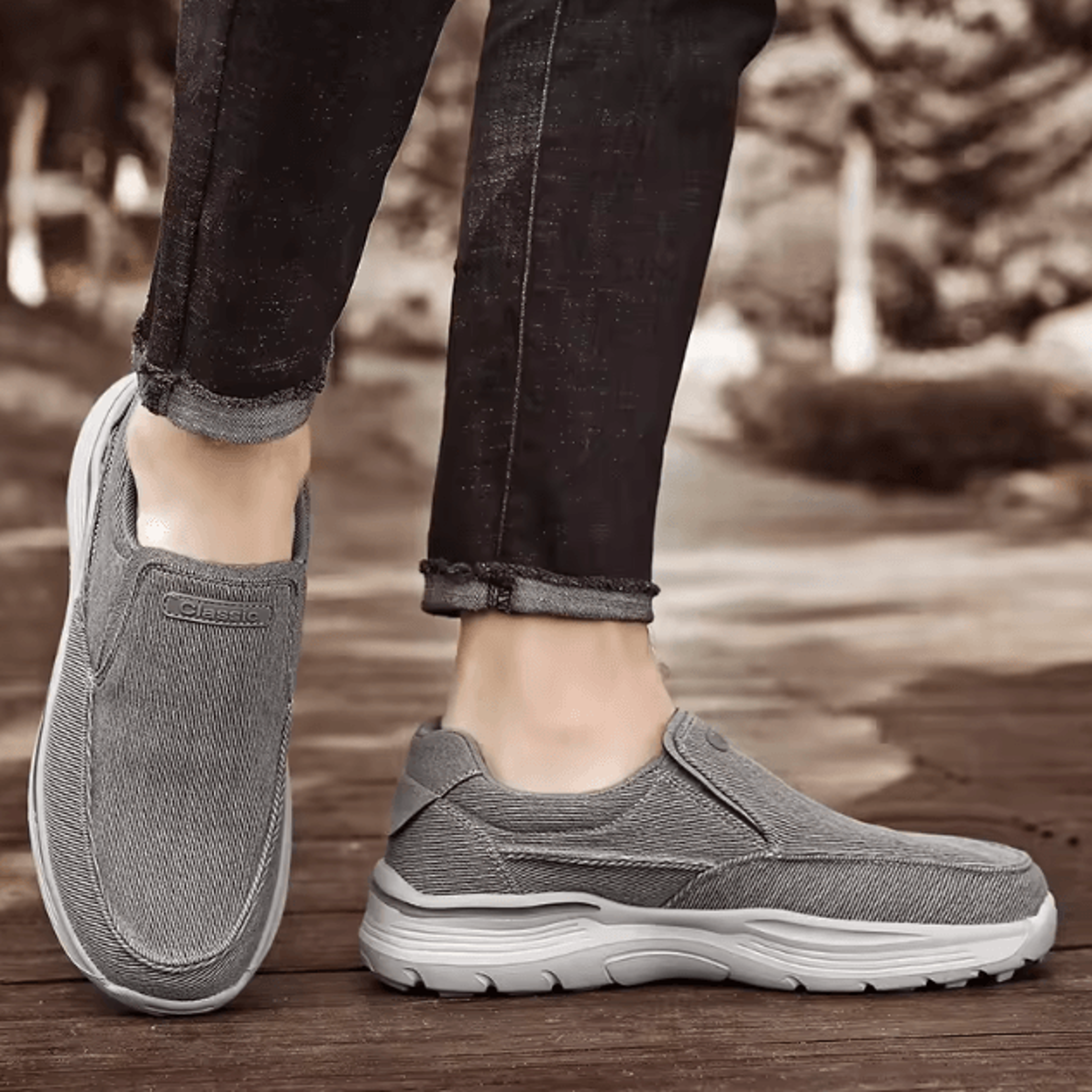 Mens Canvas Casual Shoes Breathable Walking Sneakers Lightweight Sports Loafers 4