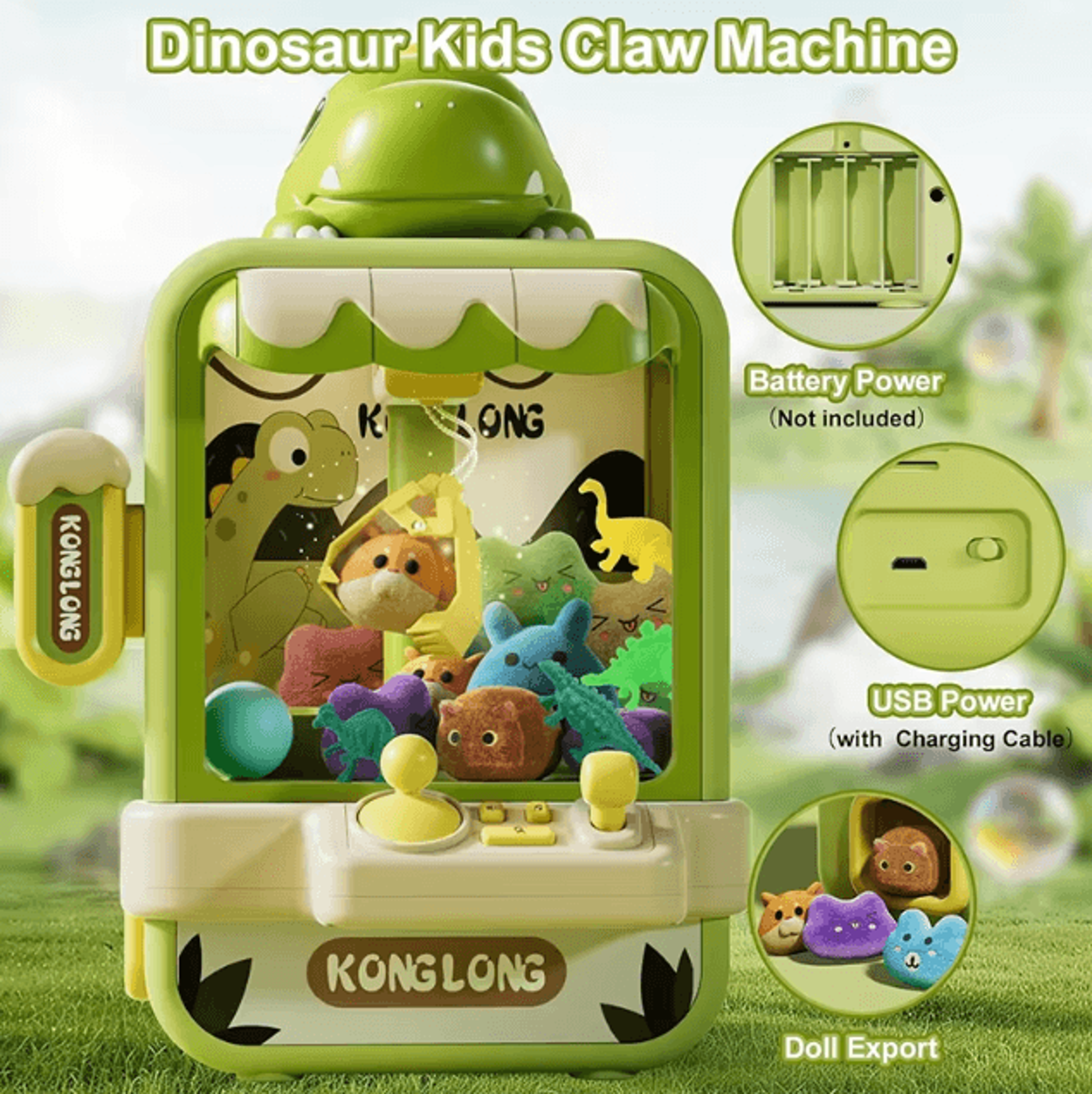 Electronic Dinosaur Claw Machine Game Mini Adjustable Catch Doll Arcade Toy For Kids 4