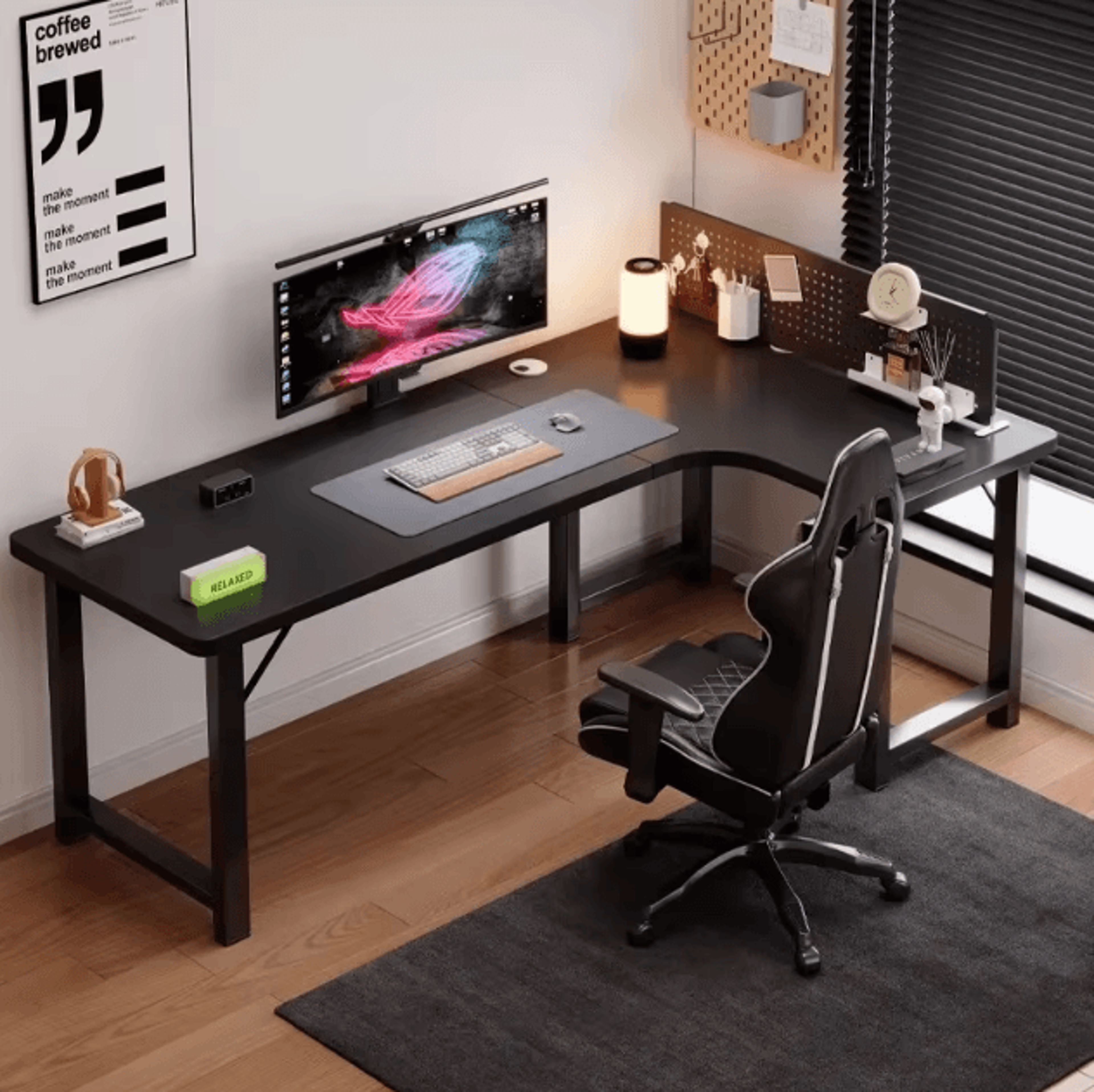 premium corner computer desk for home office, study & gaming workstation