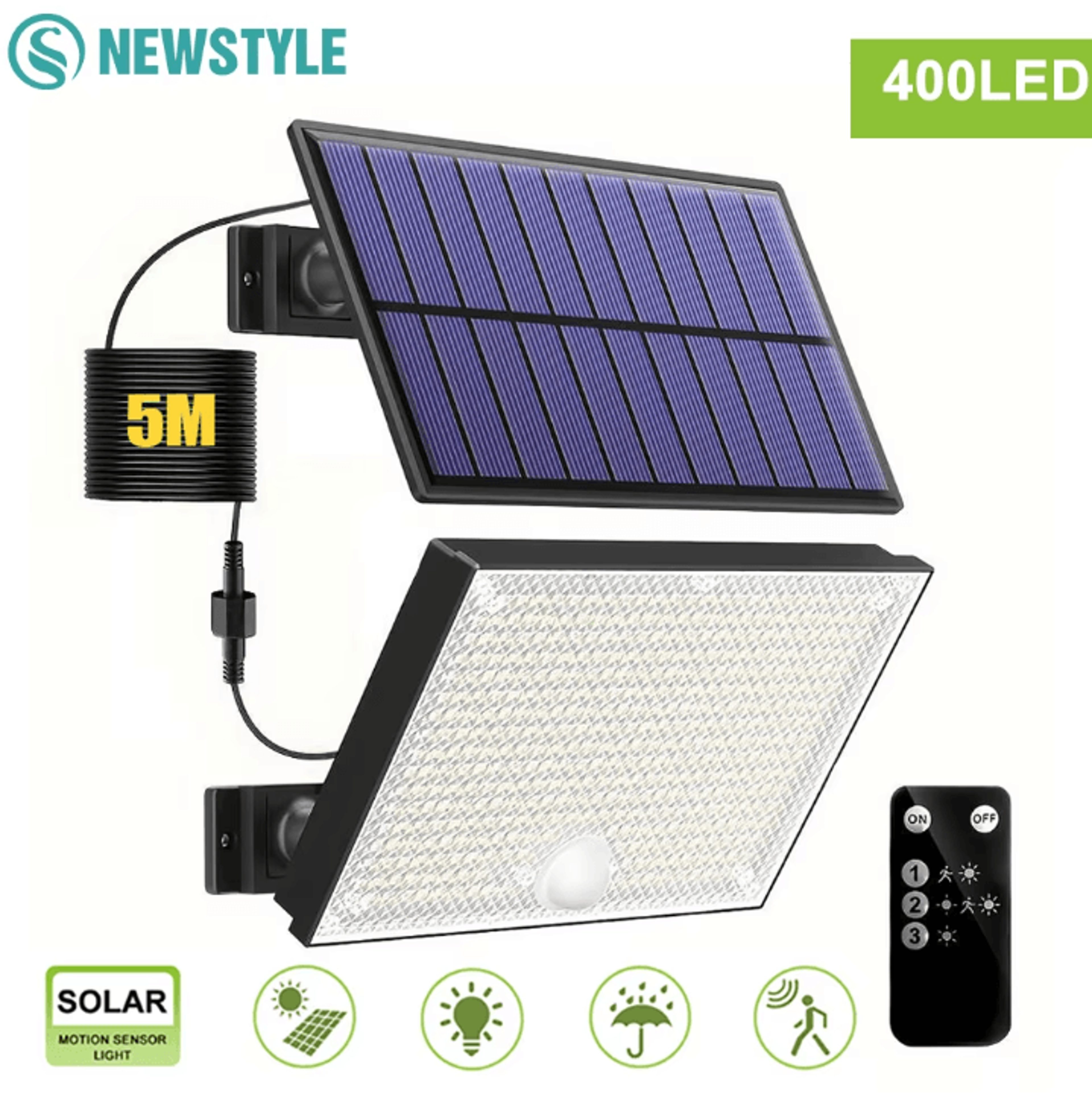 solar outdoor motion sensor security lights with waterproof flood design