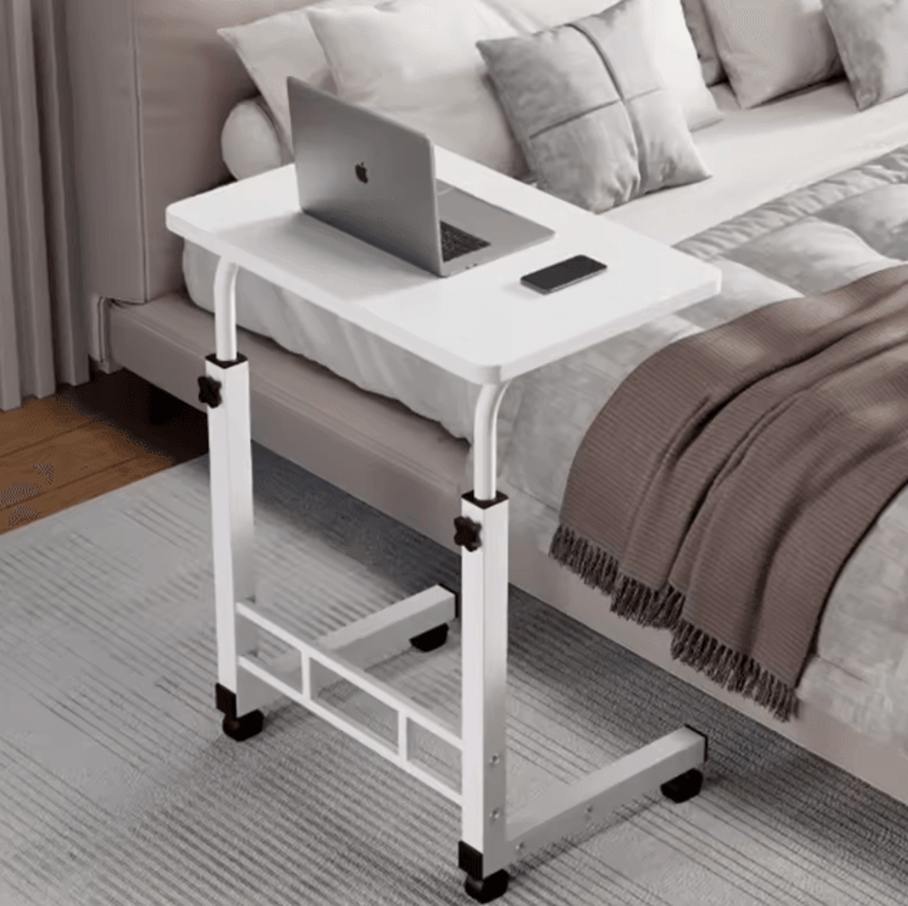 Adjustable Movable Computer Table  CShaped Multifunctional Desk For Work  Study 1