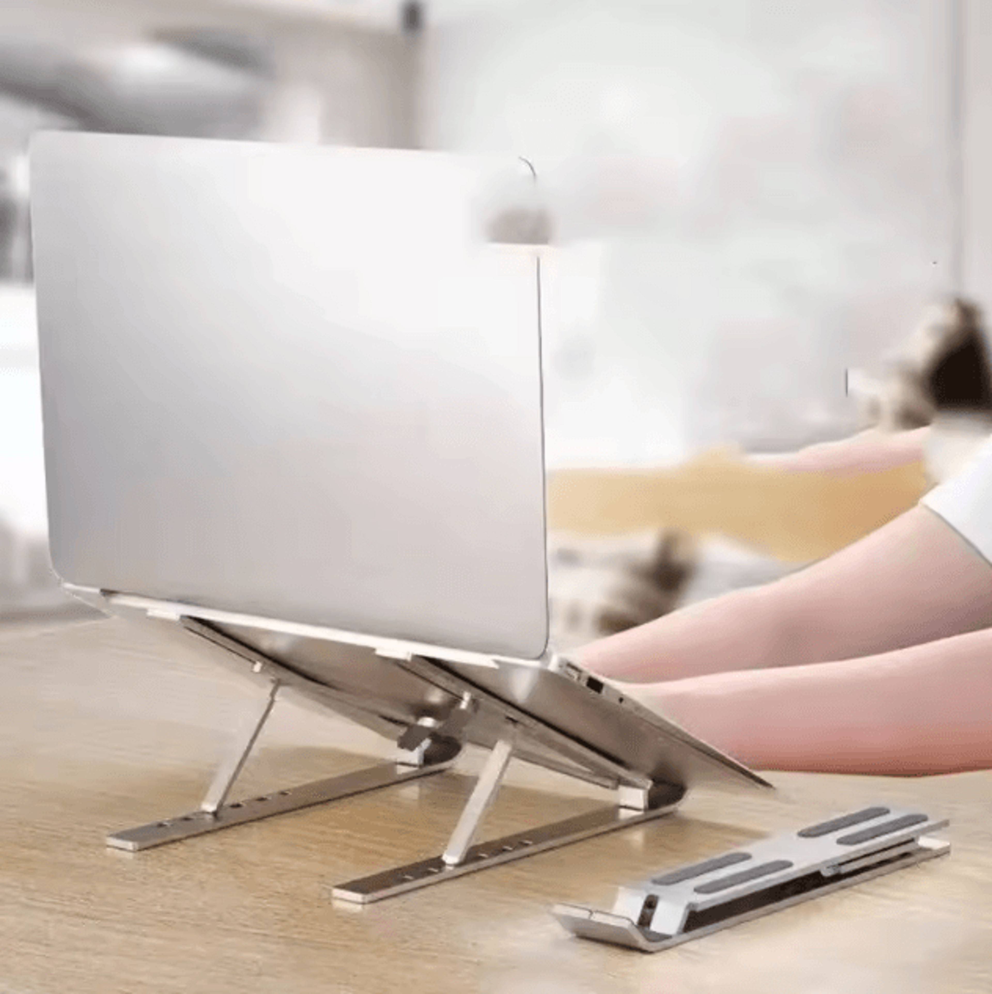 Portable Foldable Aluminum Laptop Stand  Adjustable Notebook Support Bracket 2