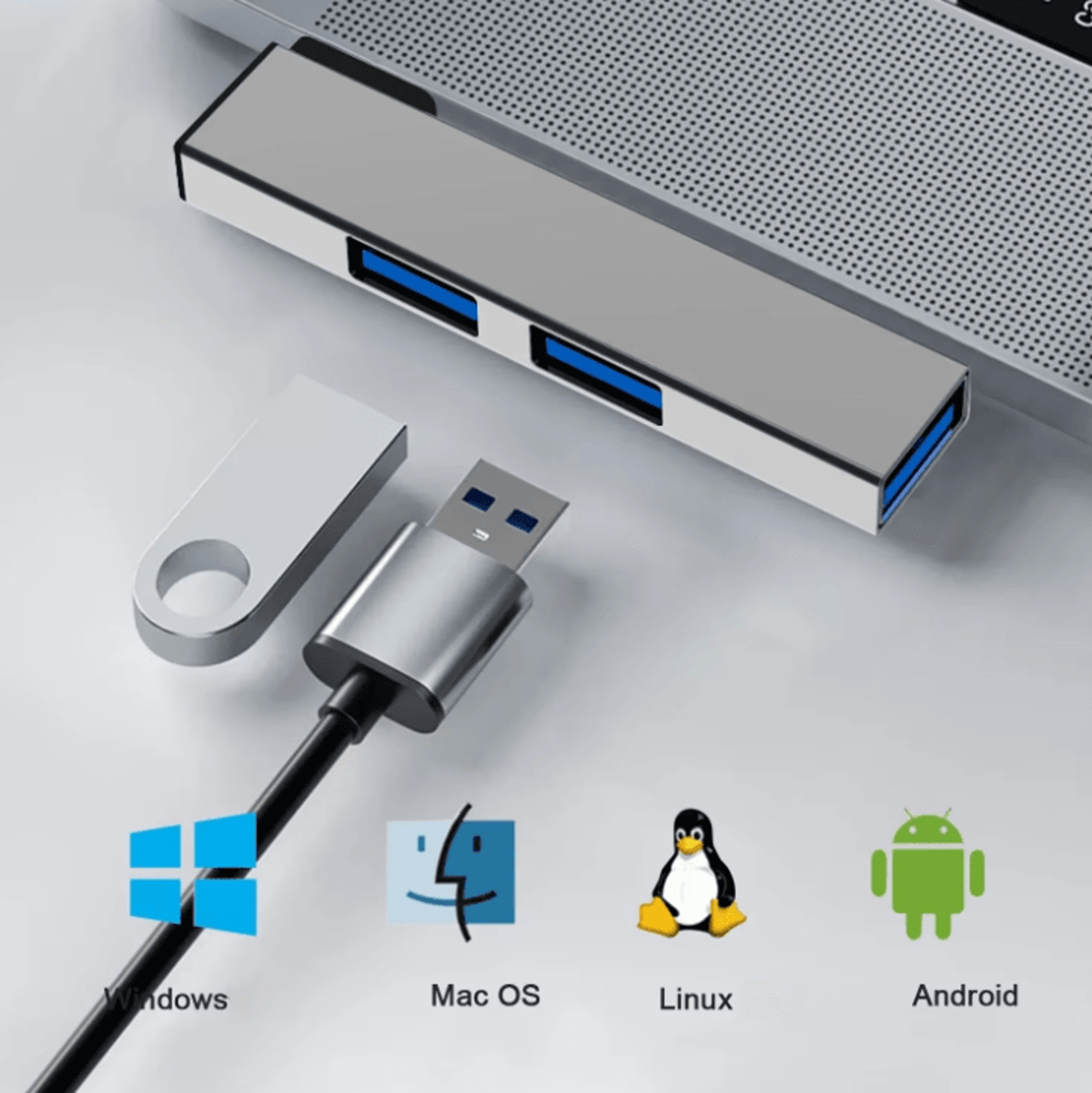 3 in 1 usb otg usb 3.0 and type c usb splitter hub for laptop and pc