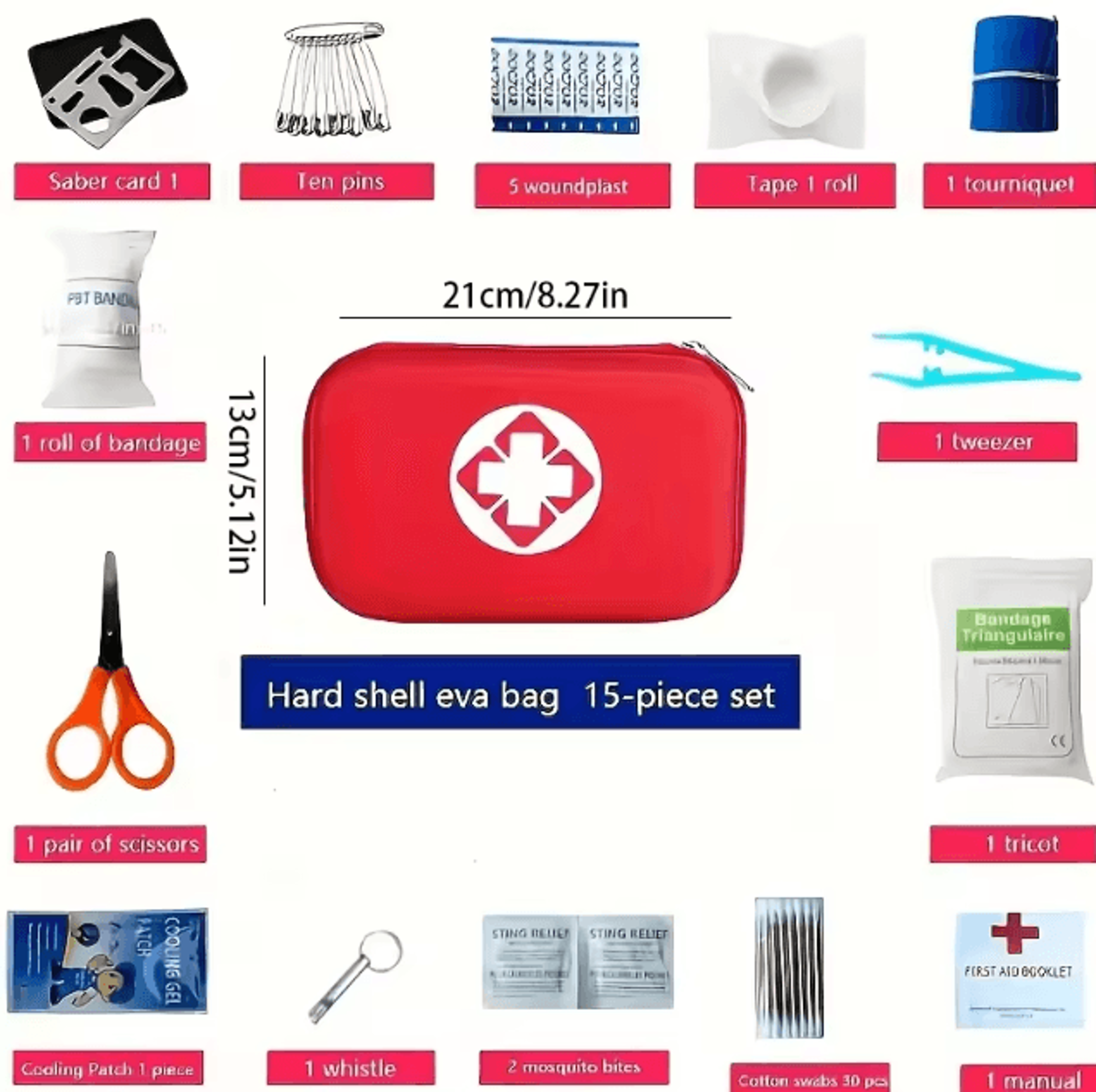 Portable Outdoor First Aid Kit  Waterproof Survival Medical Kit For Camping Hiking  Emergency Prepa 6