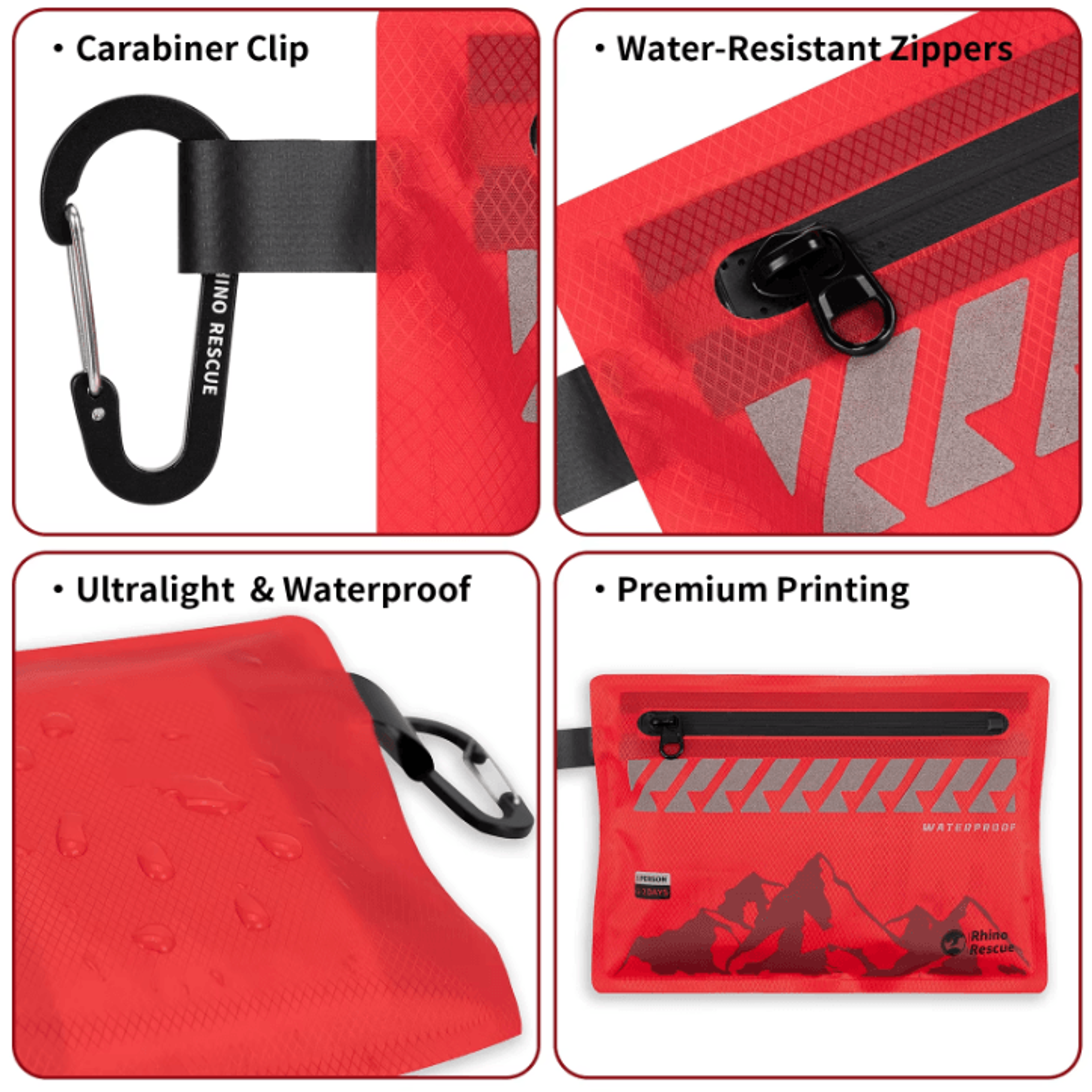 Rhino Rescue Ultralight Waterproof First Aid Kit  Compact Medical Kit For Hiking Backpacking  Trave 4