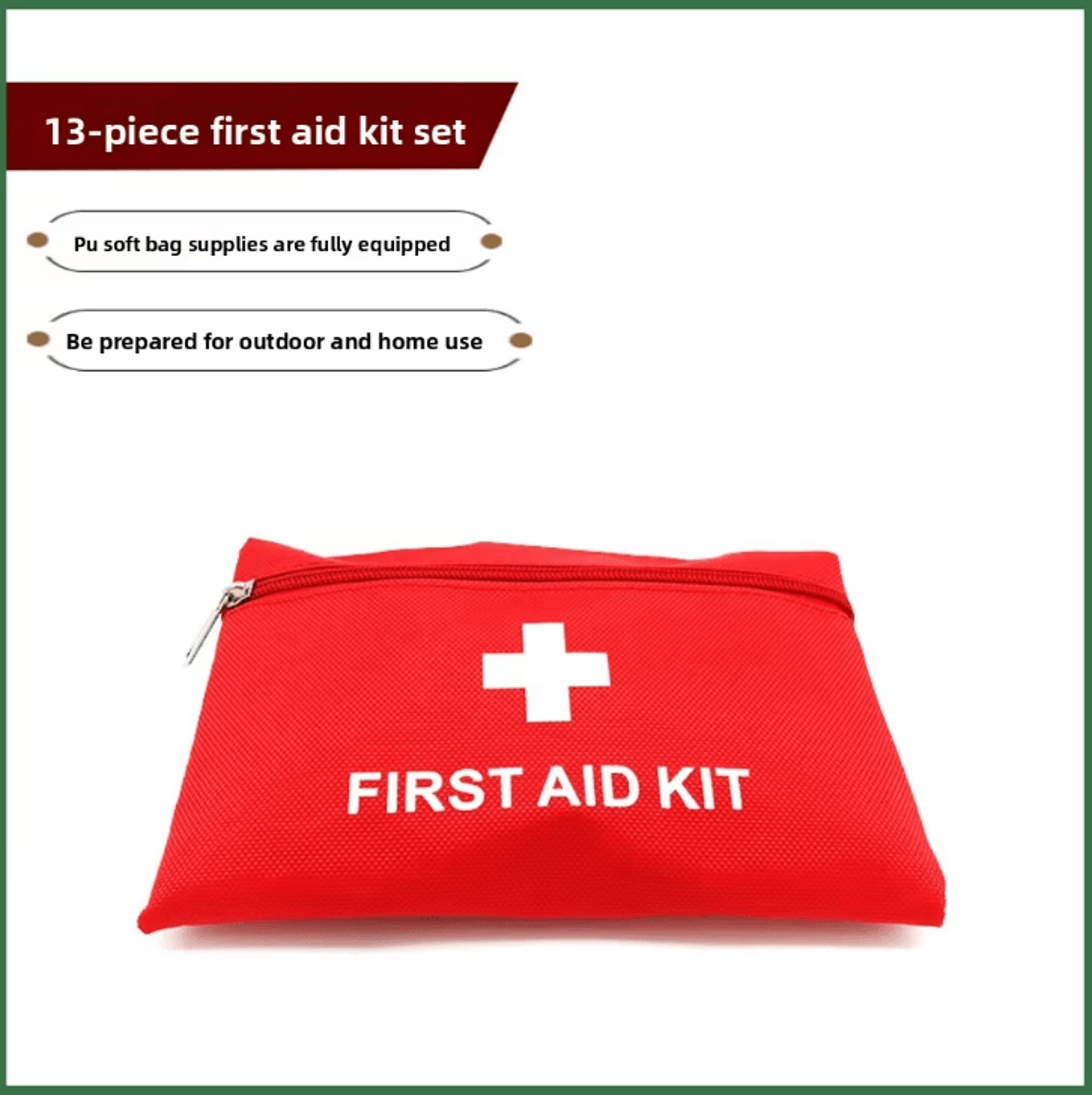 13-piece portable first aid kit – essential wound care emergency set for outdoor, travel & home