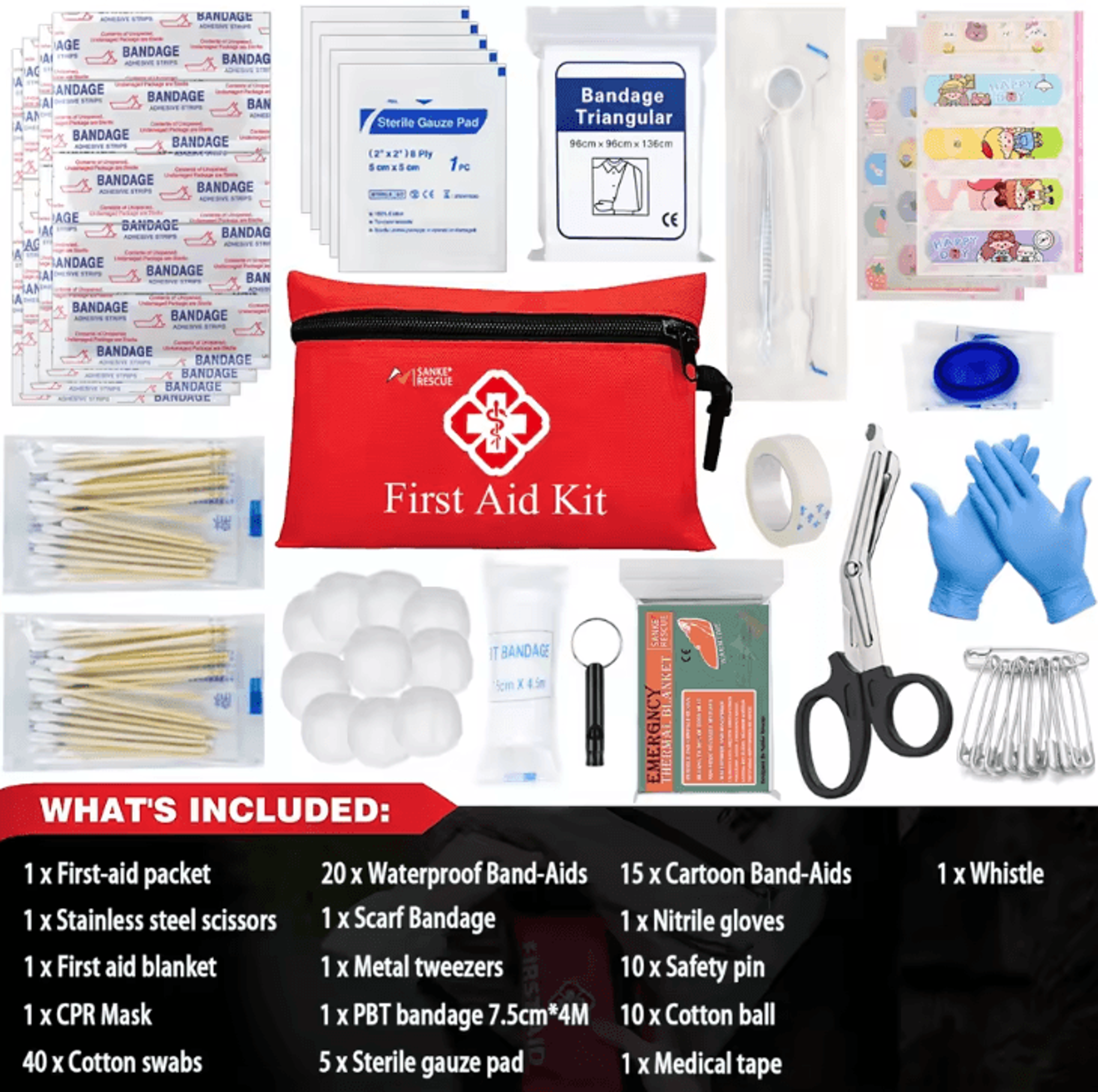 110-piece waterproof first aid kit – compact trauma medical kit for home, travel & outdoor emergencies