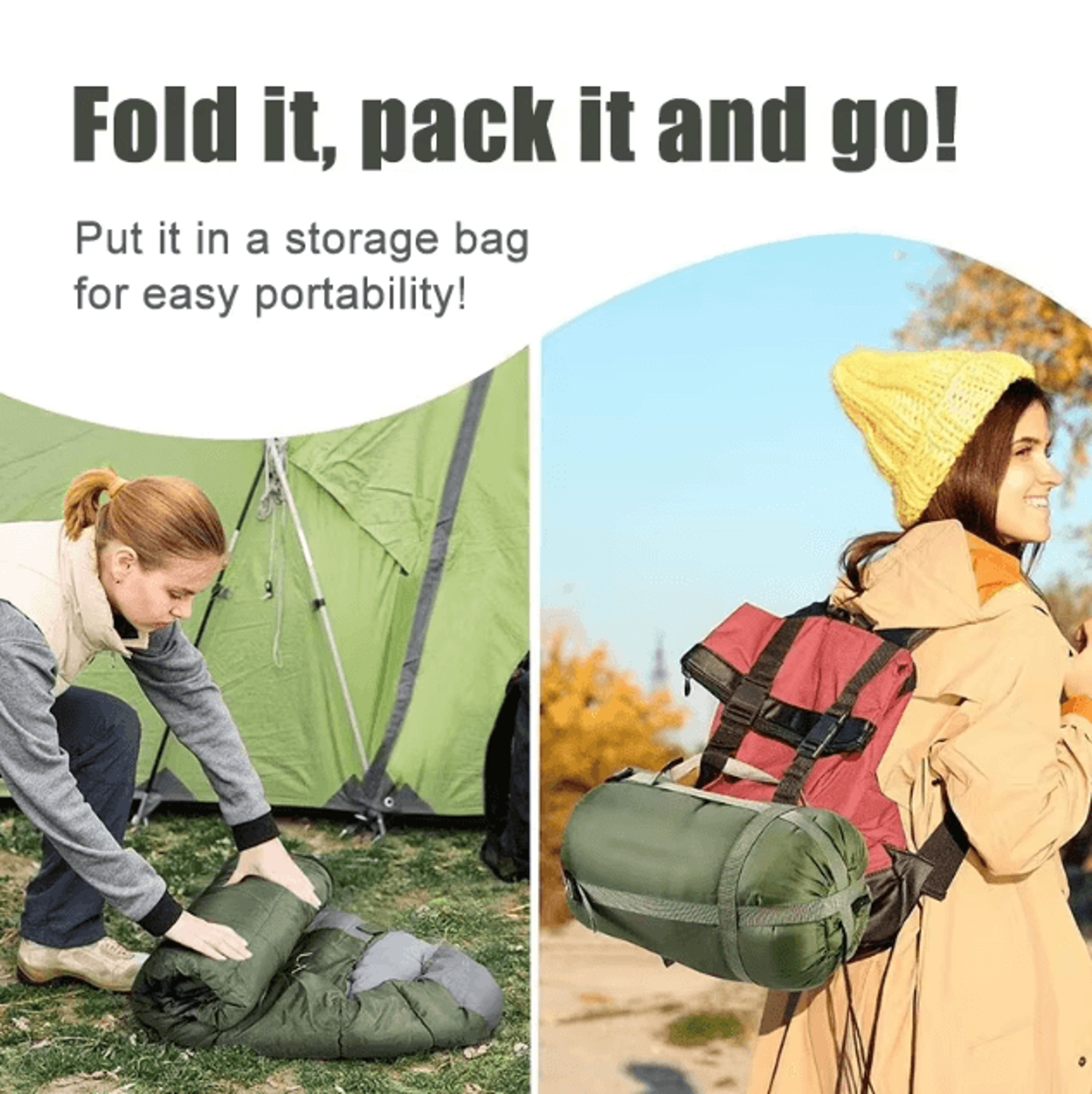 ultralight waterproof 4-season sleeping bag – warm envelope backpacking bag for outdoor travel & hiking