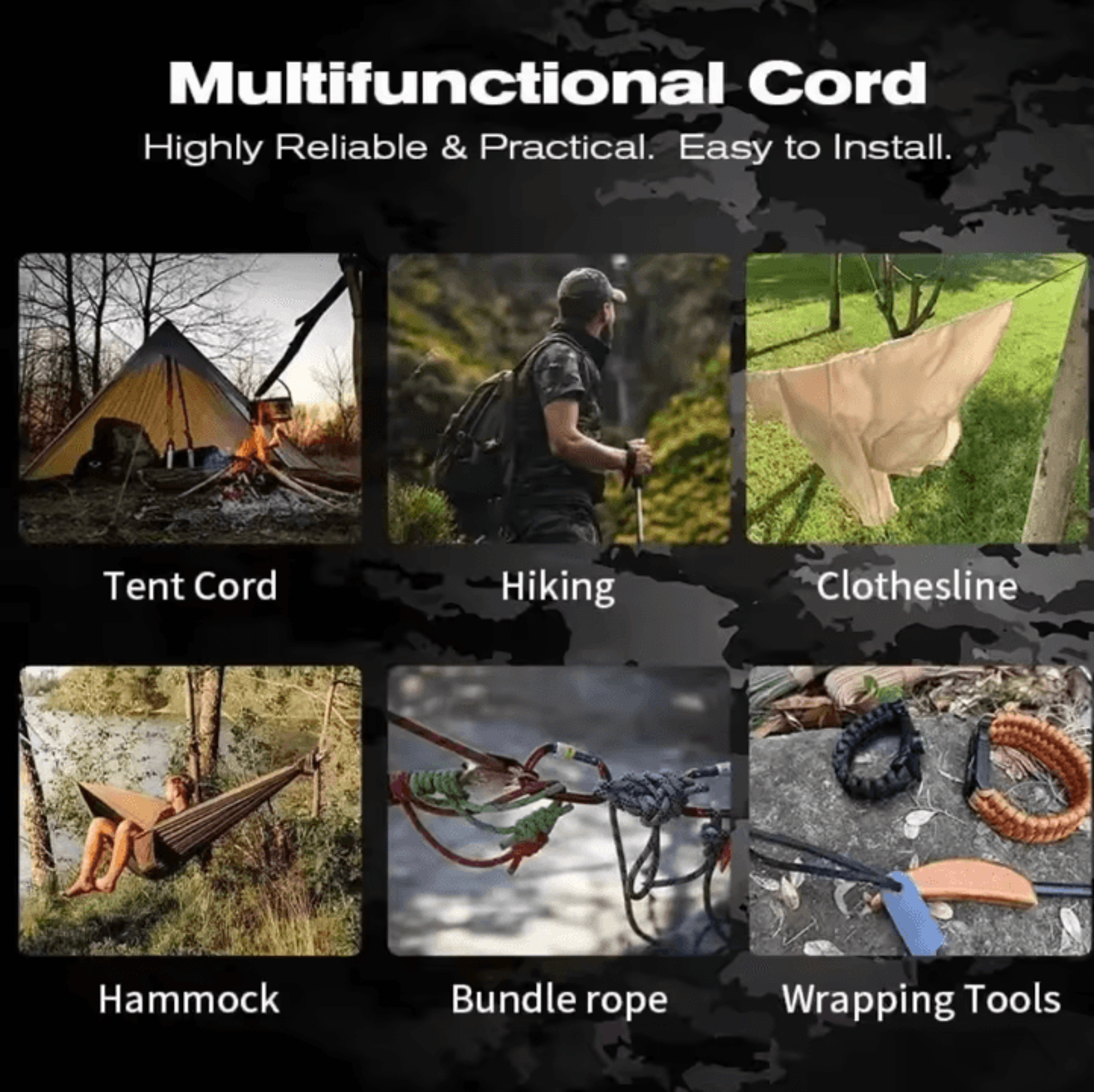 9Strand Military Paracord 650 LB  Tactical Survival Rope For Outdoor Camping  Weaving 4
