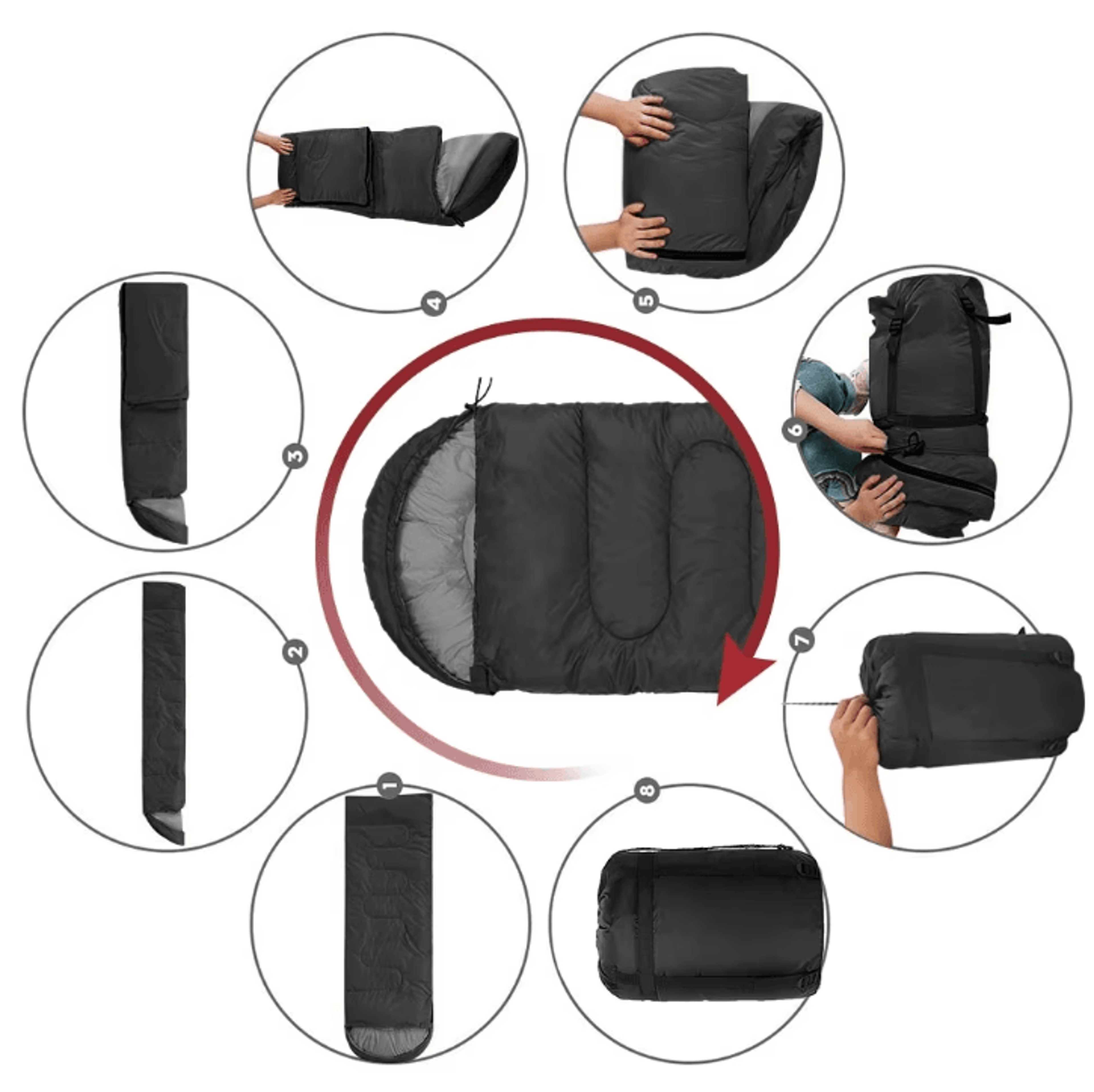 4-season lightweight camping sleeping bag – warm cotton outdoor mummy backpacking sleep sack