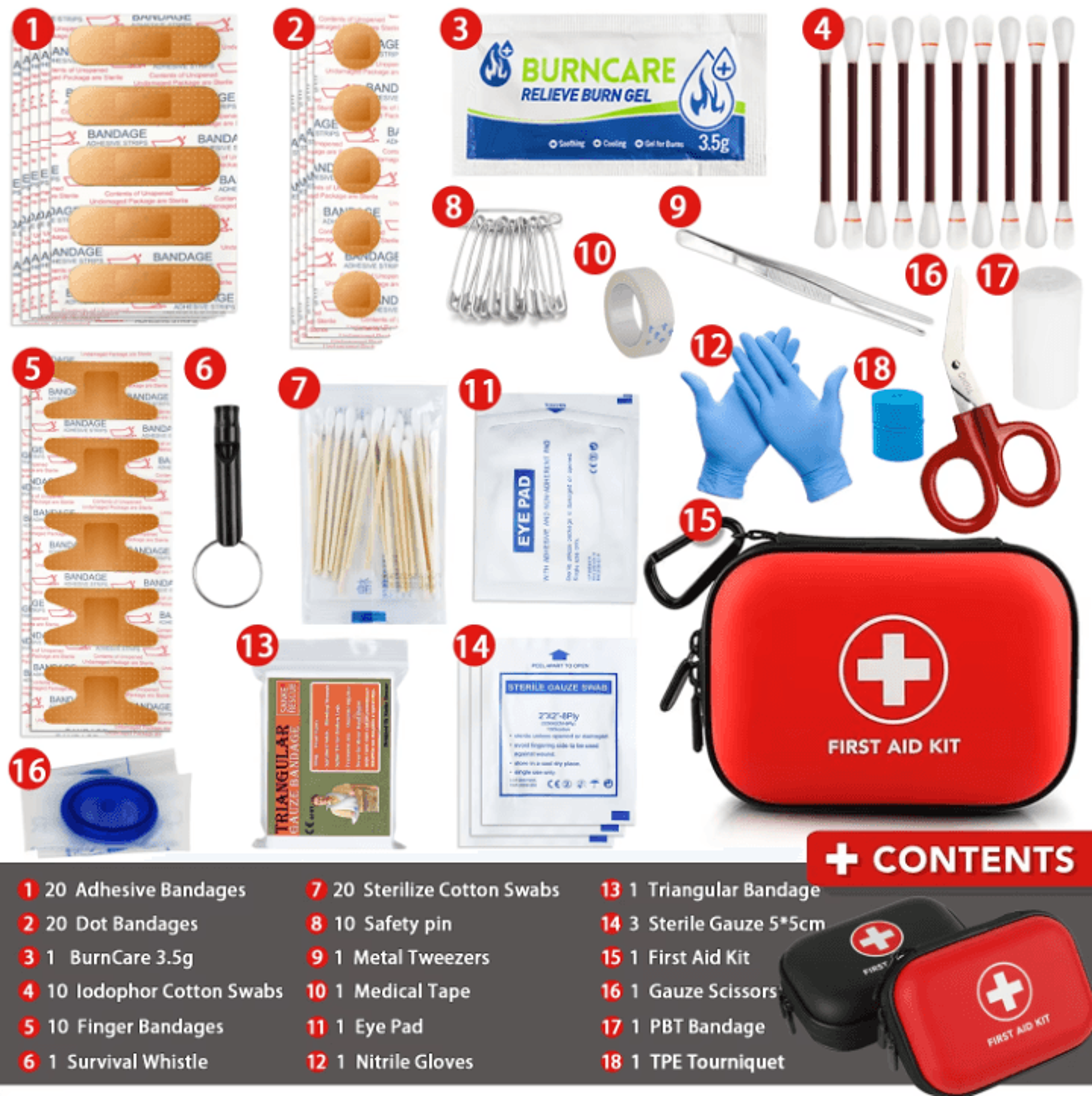 multi-purpose portable first aid kit – emergency medical bag for outdoor, home, travel and edc