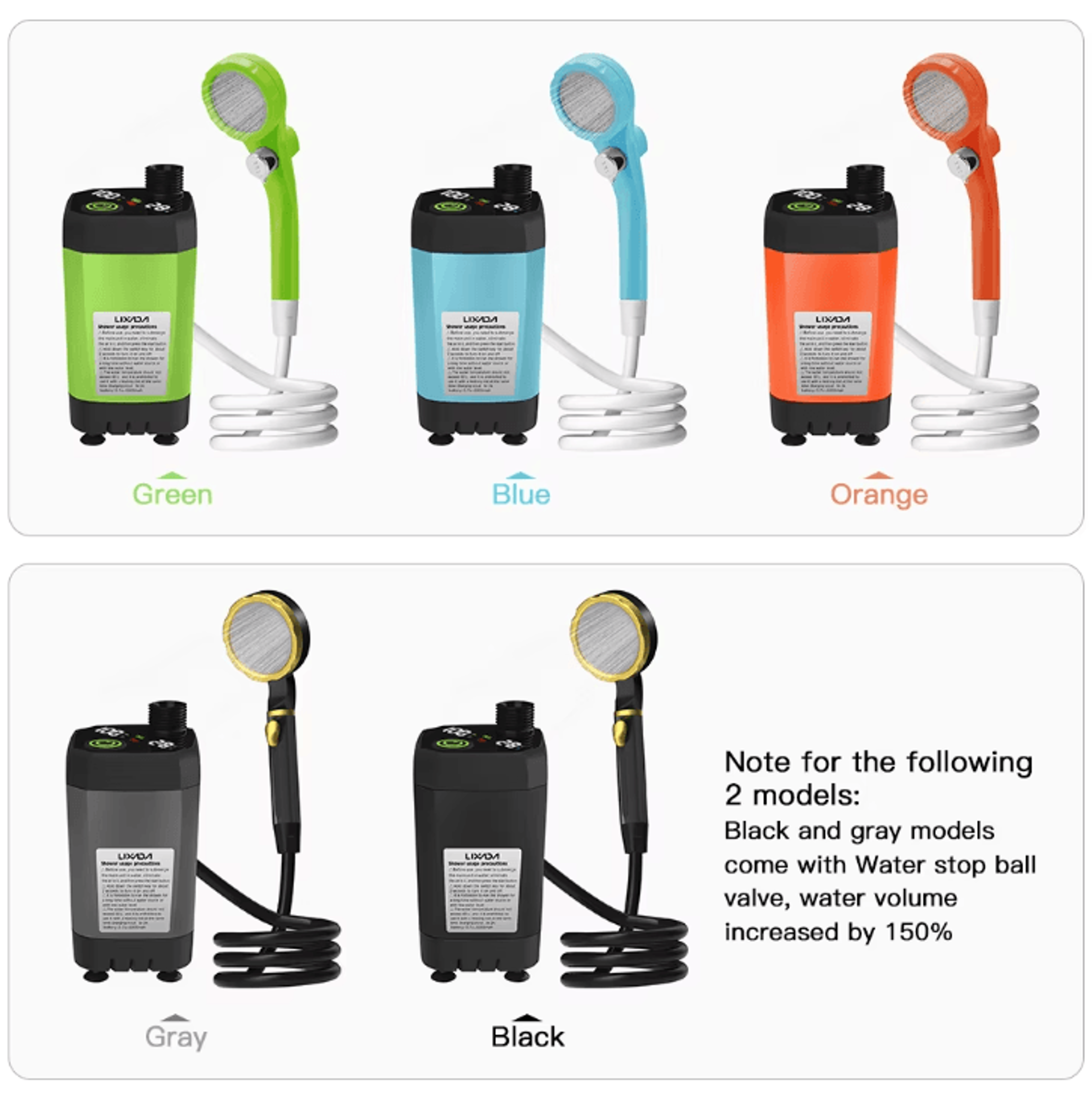 Camping Outdoor Shower Pump With Digital Display  Portable RV And Travel Shower Kit 6000mAh 4