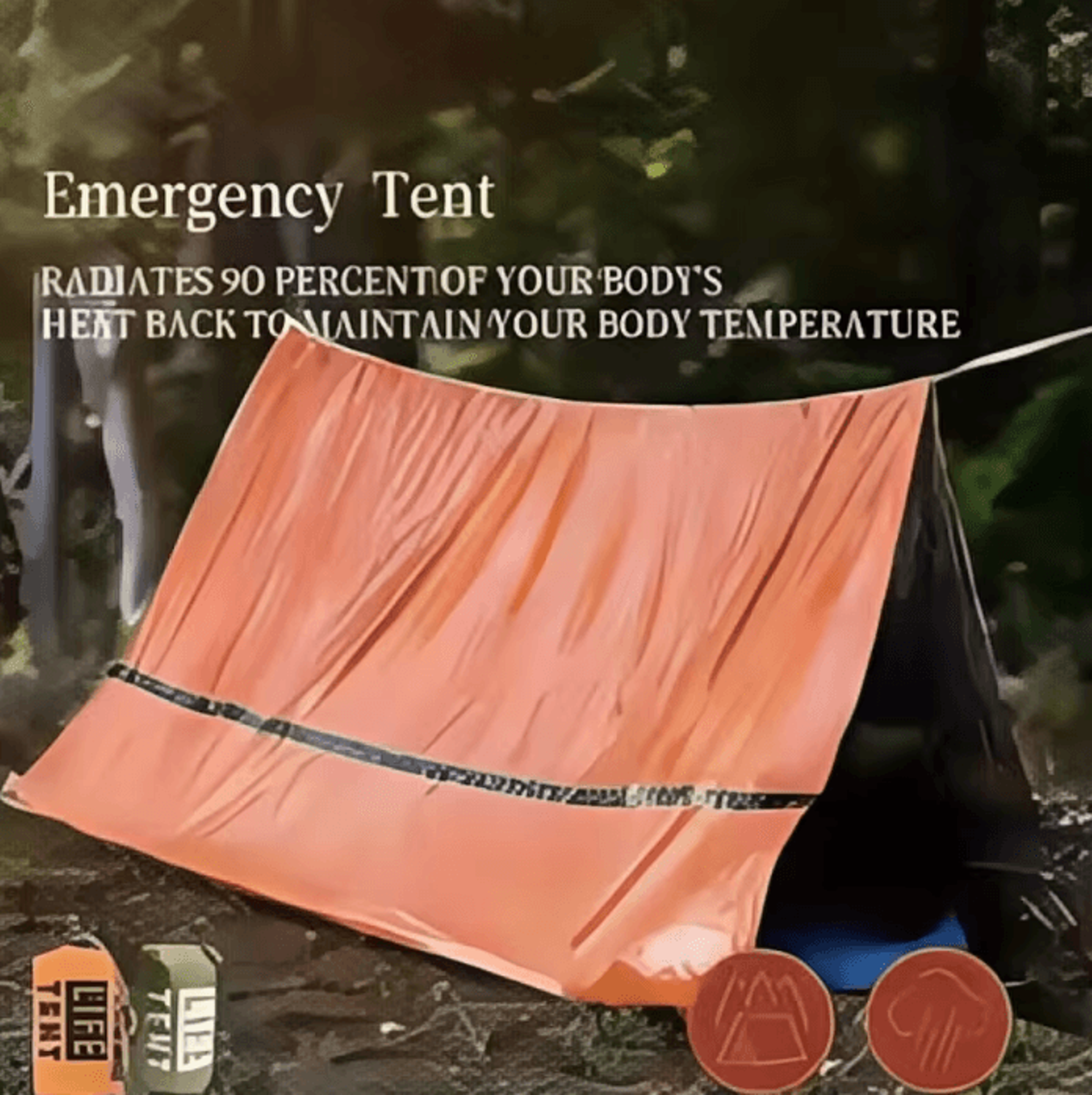 2Person Emergency Survival Shelter Tent  Waterproof Mylar Bivy With Thermal Sleeping Bag  SOS Rescu 3