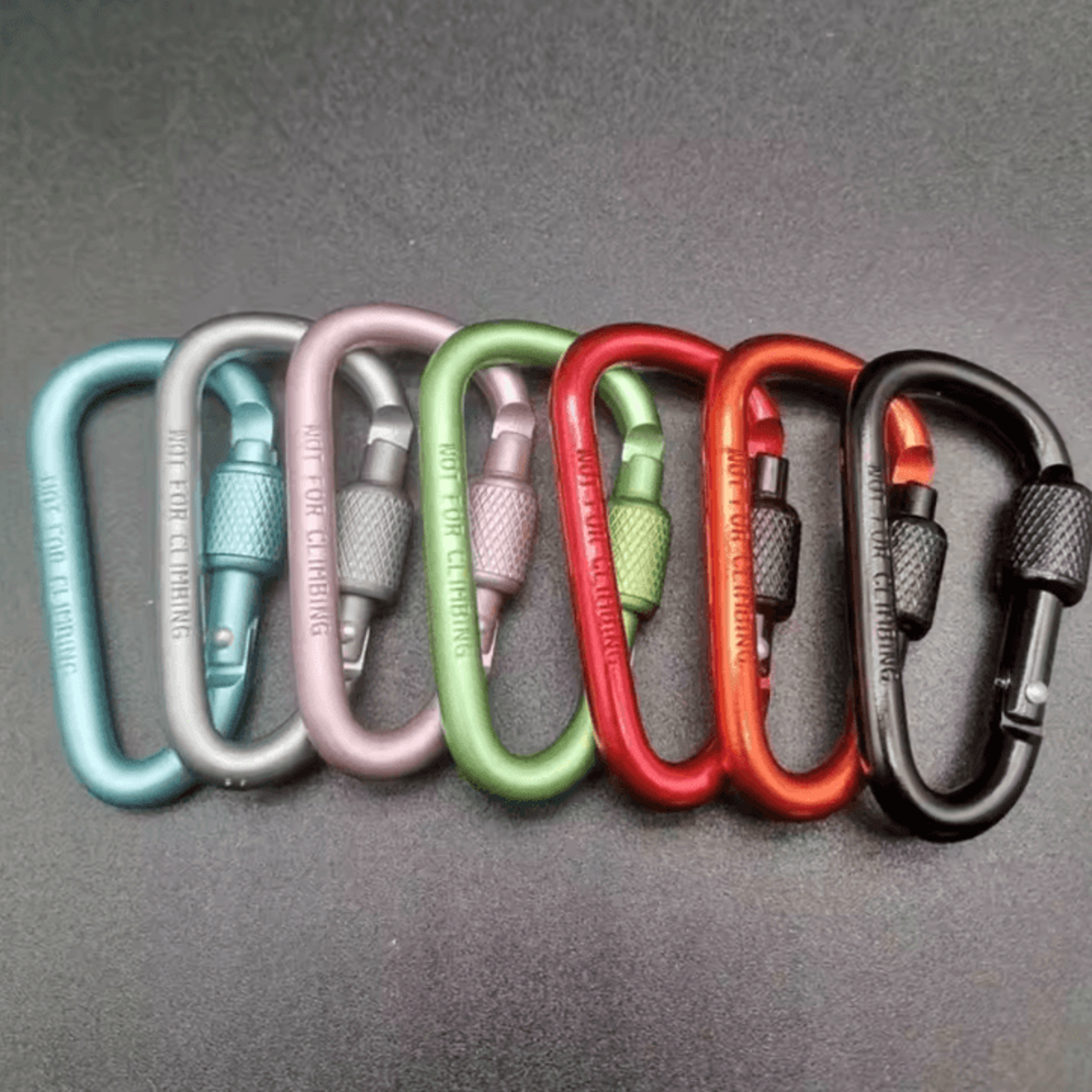 MultiColor Aluminum Carabiner Keychain Clip  DShape Locking Hook For Camping Hiking  Everyday Carry 1