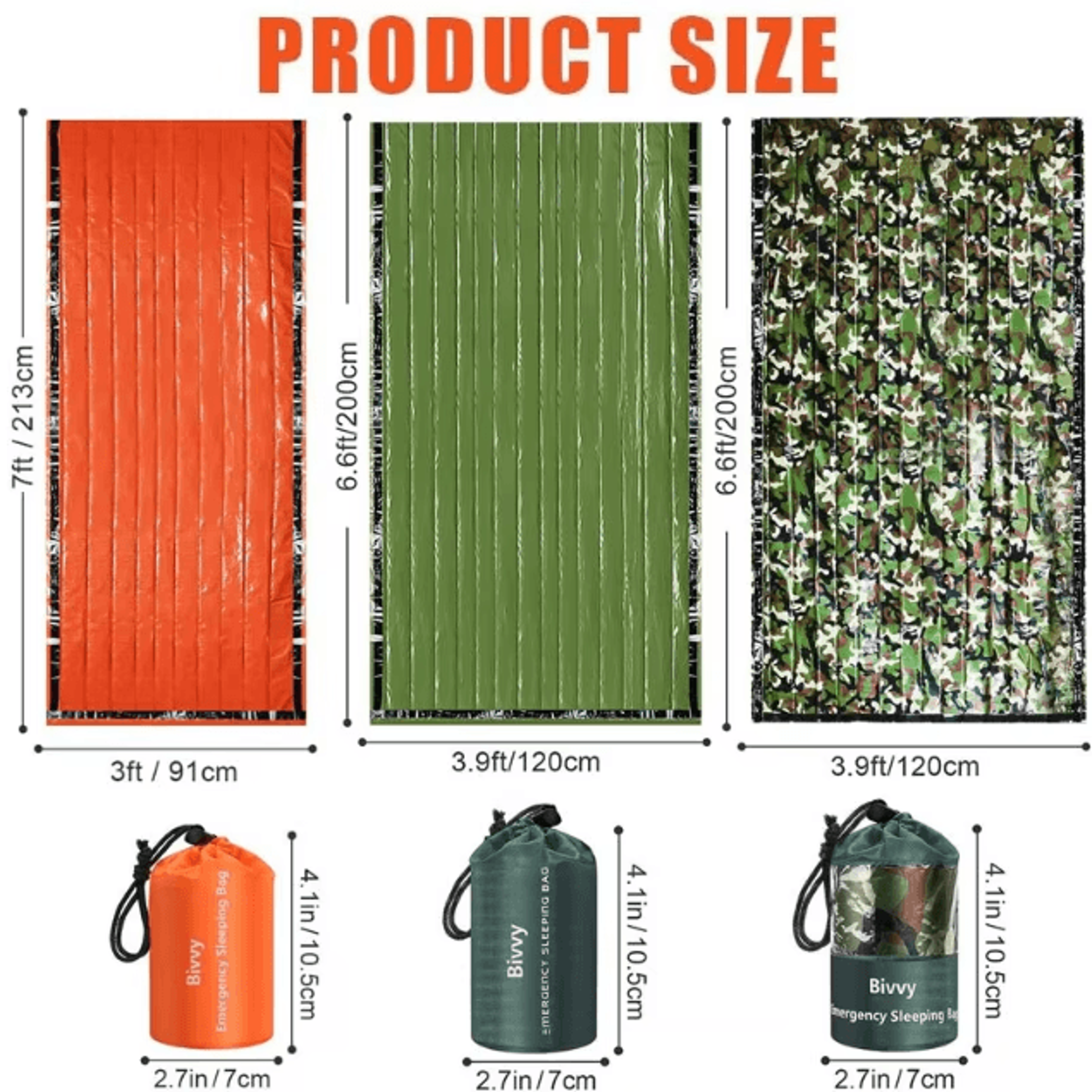 UltraLight Emergency Sleeping Bag  Waterproof Mylar Thermal Survival Sleeping Bag For Camping Hikin 5