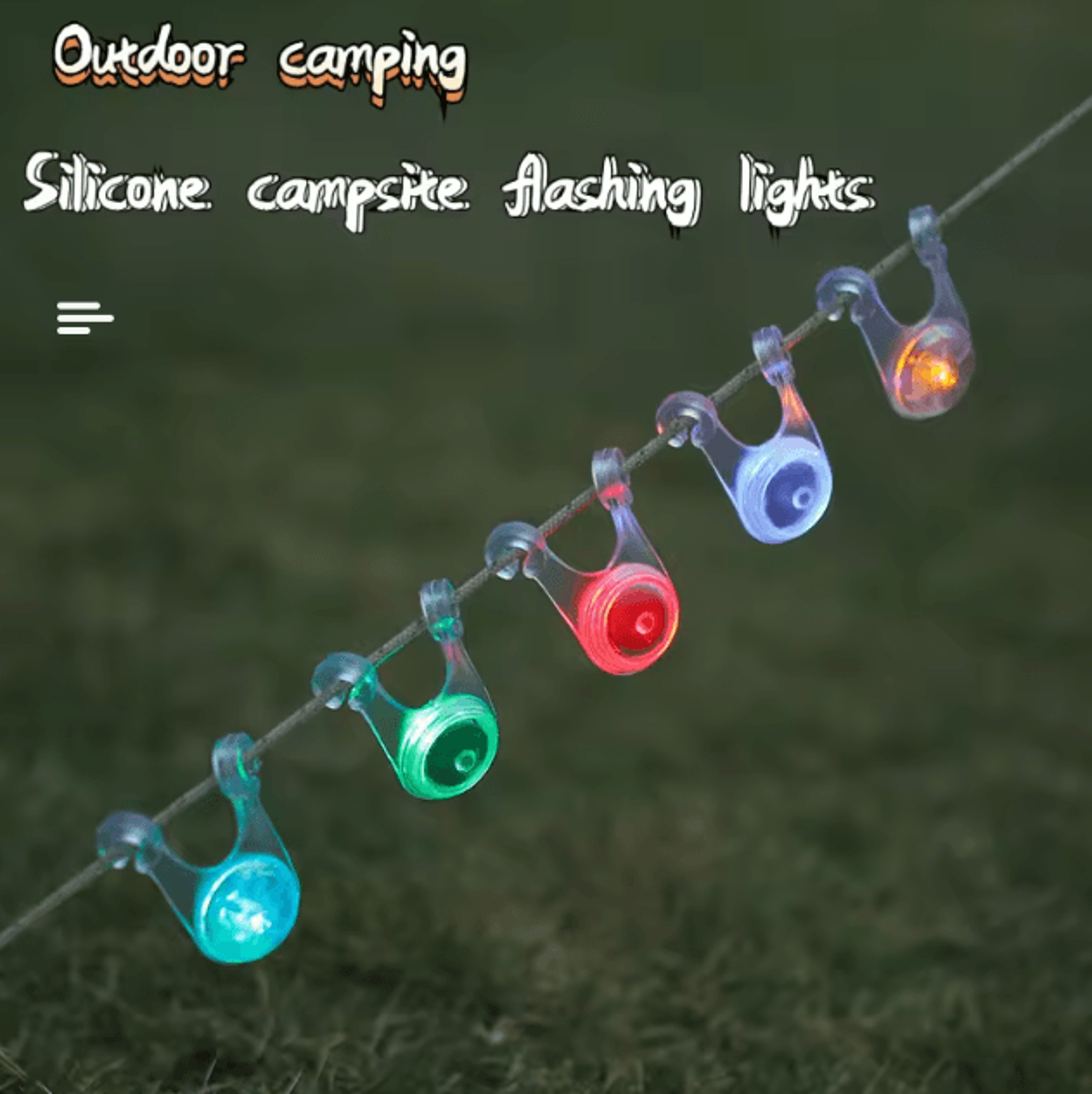 Waterproof LED Tent Rope Lights  10Pack Camping Rope Guard Lights For Tent Lines Fishing  Night Saf 2