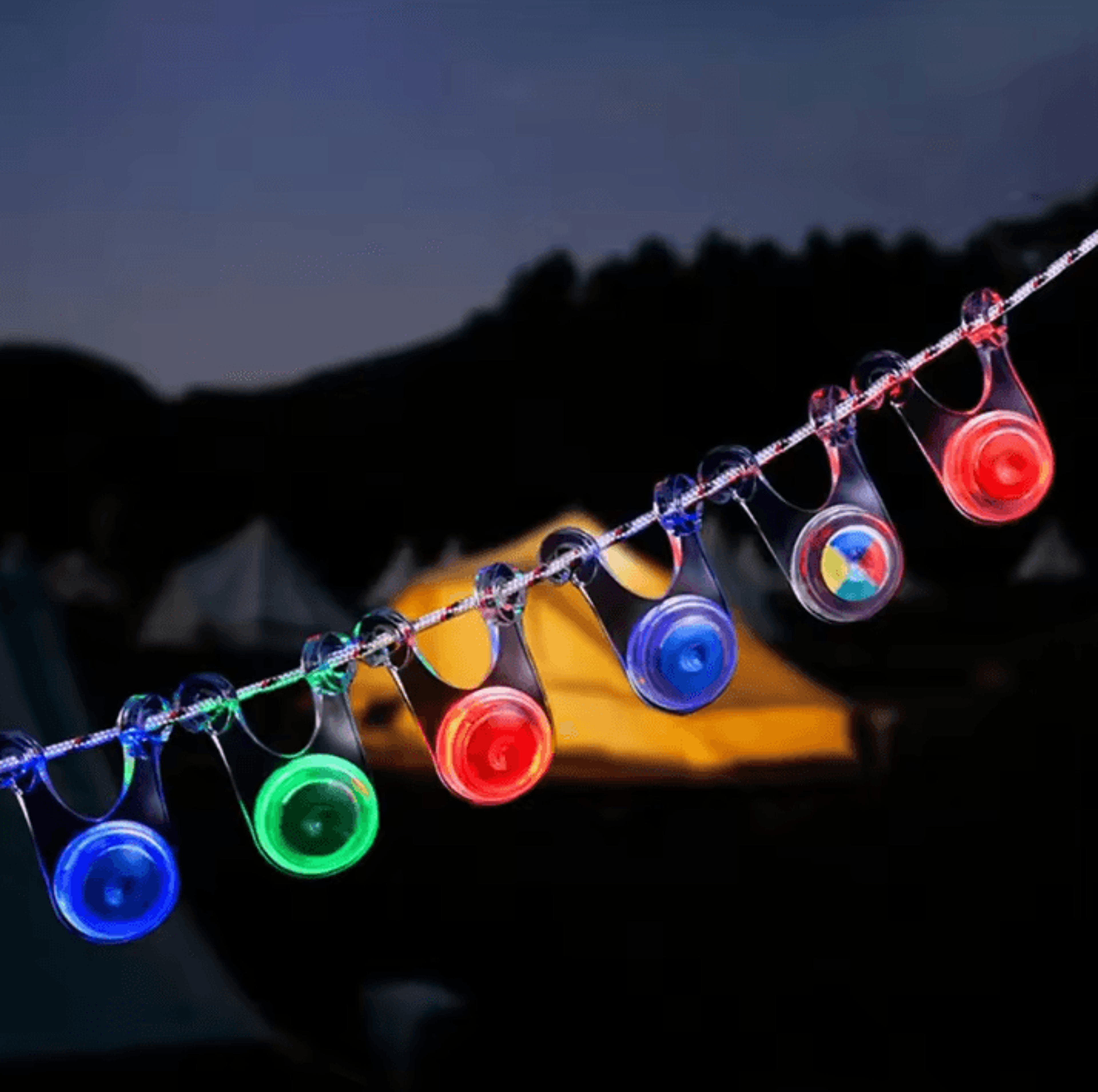 Waterproof LED Tent Rope Lights  10Pack Camping Rope Guard Lights For Tent Lines Fishing  Night Saf 3