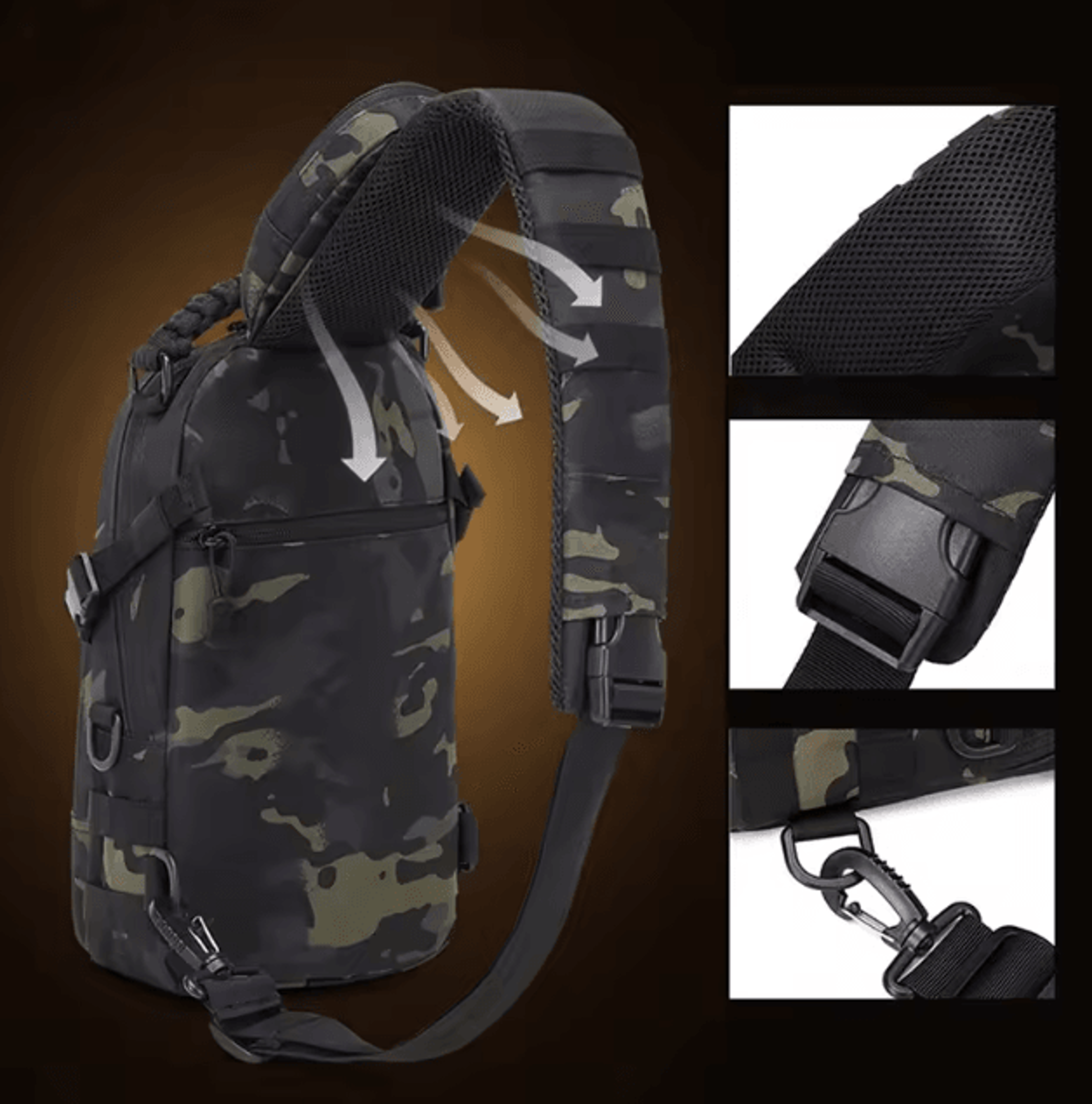 Tactical Camping Chest Sling Bag  MOLLE Outdoor Chest Pack For Hiking Cycling Fishing  Travel 1