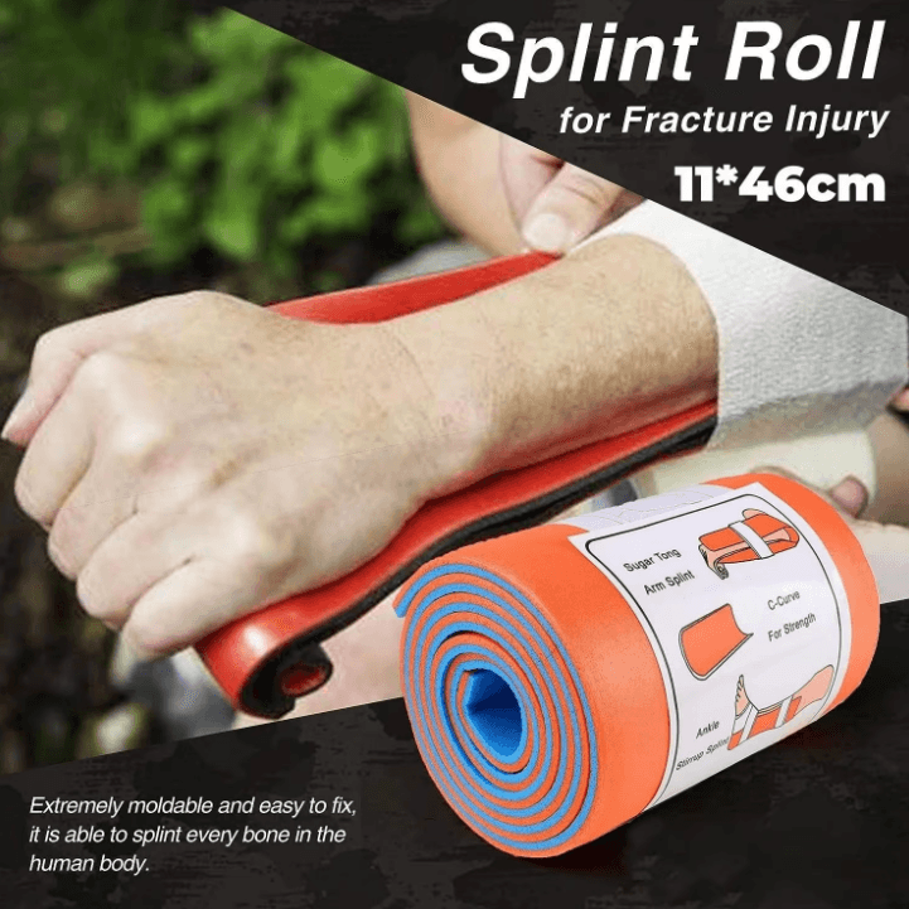universal aluminum splint roll – moldable emergency medical splint for camping, travel & survival first aid kits