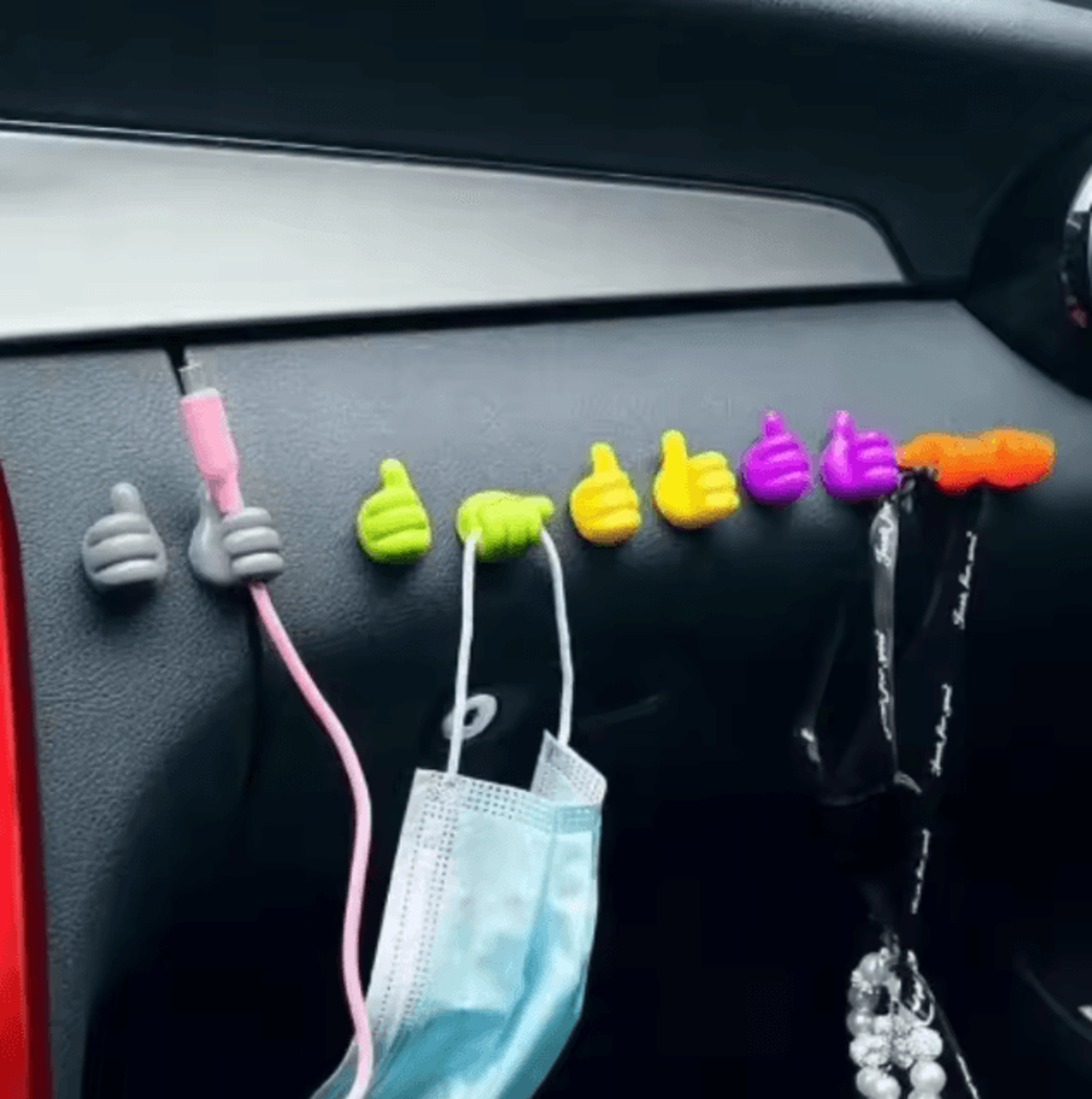 2 pack self adhesive cable hook organizer mini glasses and charging cable holder for car desk wall