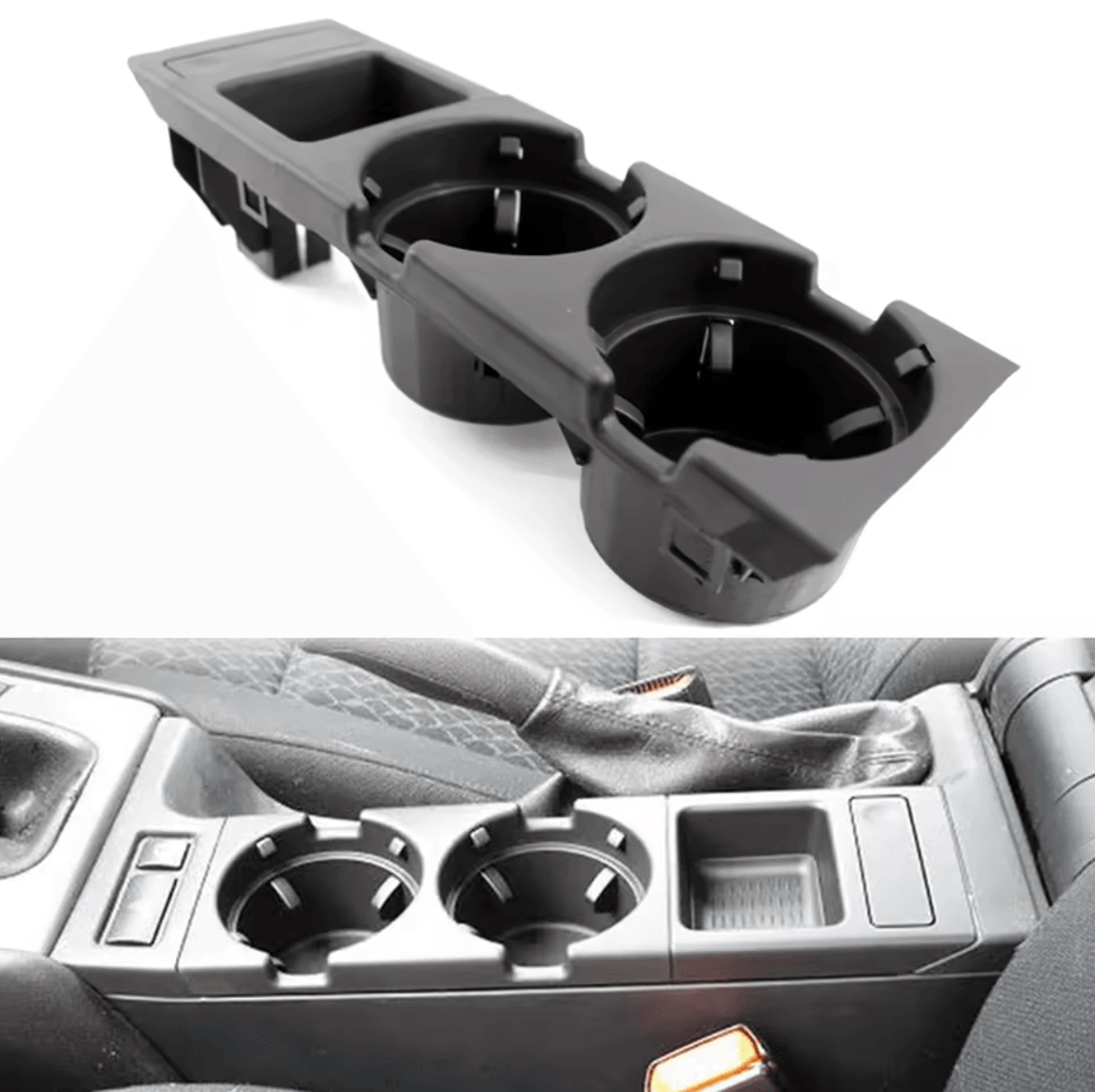 bmw e46 center console storage box with coin & cup holder (1999–2006) – oem-fit interior organizer