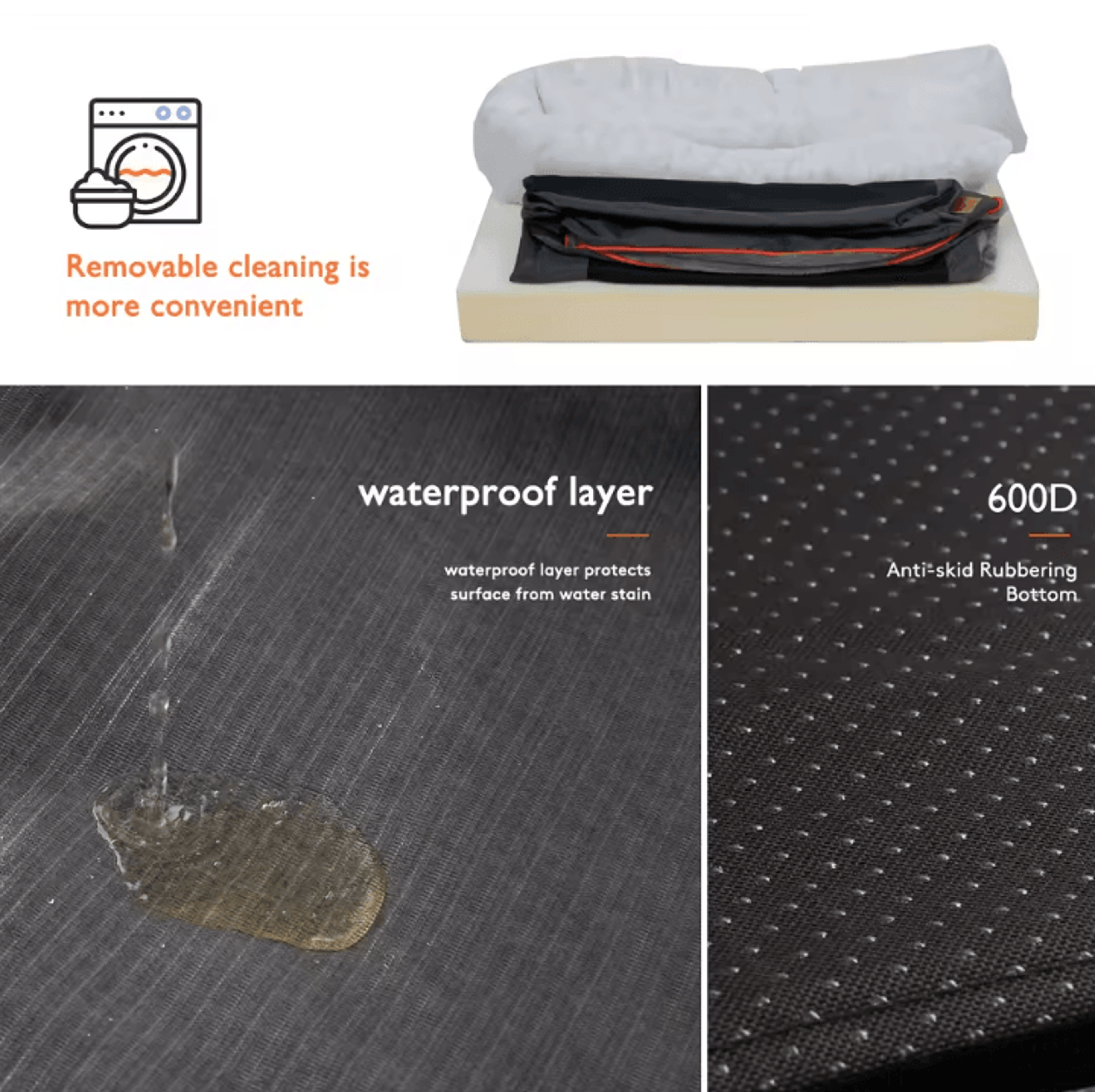 Orthopedic Dog Bed With CottonPadded Bolster  Super Soft Pet Sleeping Mat With Removable Cover L3XL 5