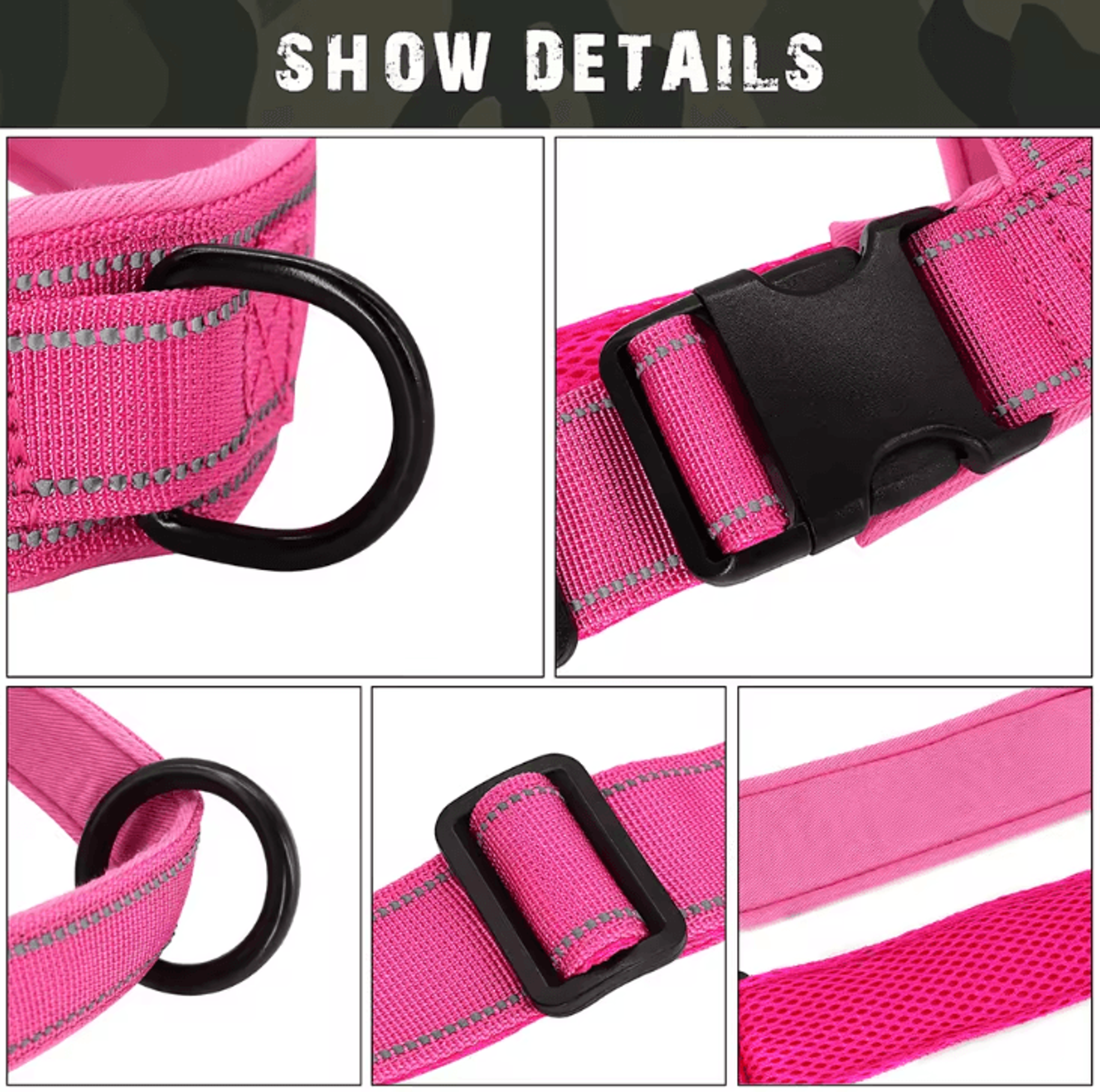 Reflective No Pull Nylon Dog Harness Adjustable Pet Training Vest For Medium Large Dogs 2