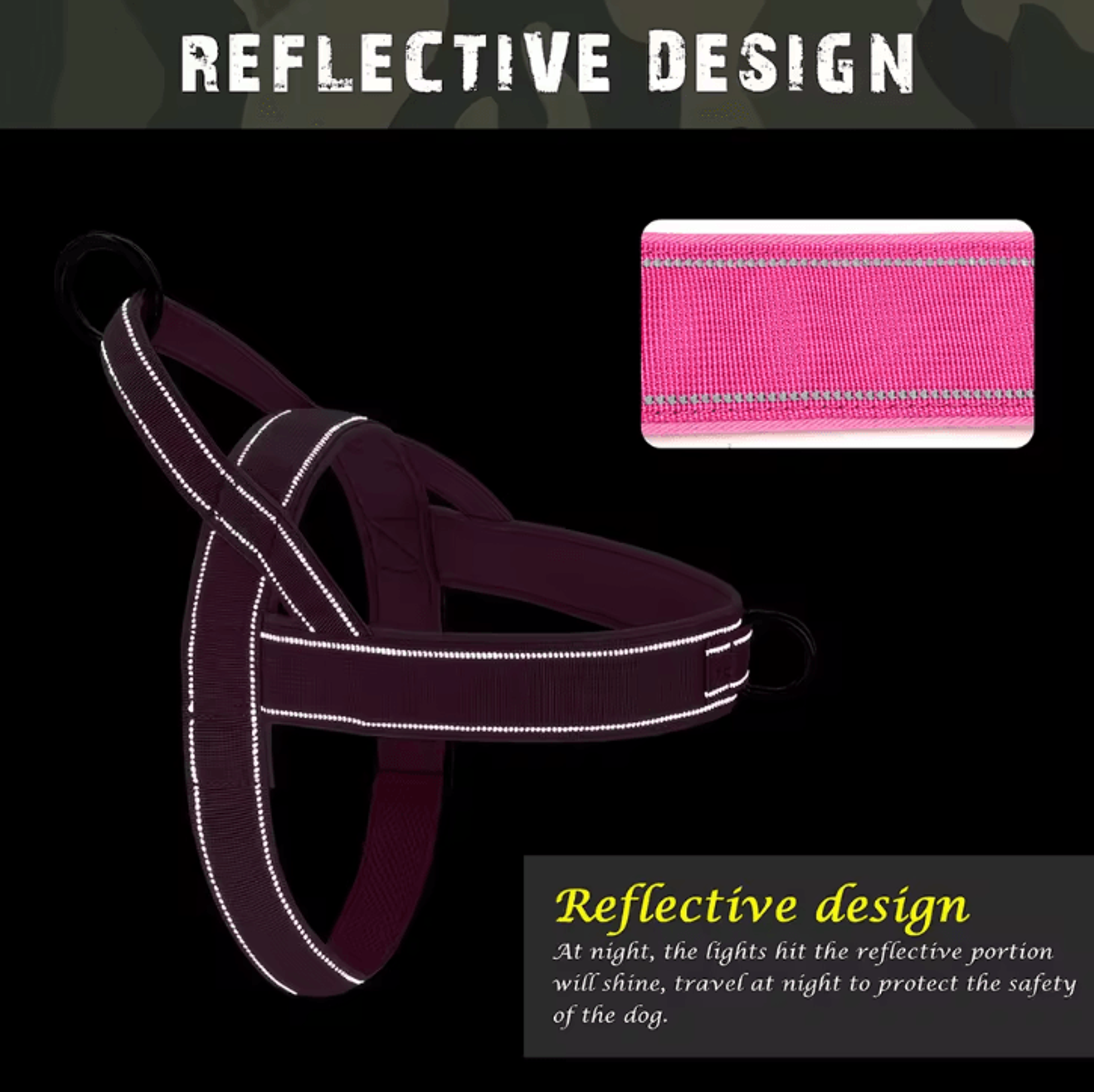 Reflective No Pull Nylon Dog Harness Adjustable Pet Training Vest For Medium Large Dogs 3