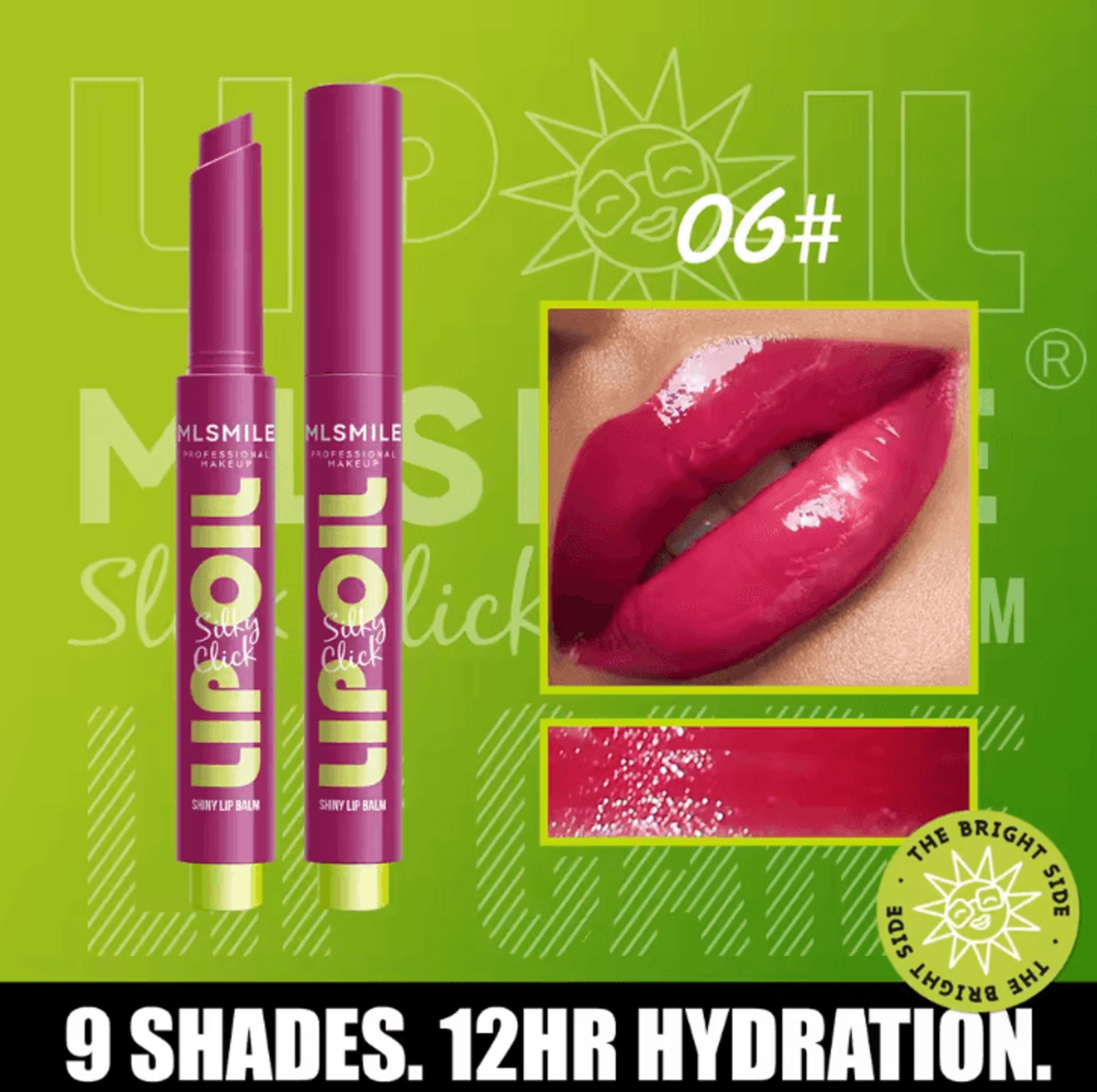 MLSMILE Silky Click Hydrating Lip Gloss  Mirror Shine Press Lip Balm Gloss For Smooth Radiant Lips 10