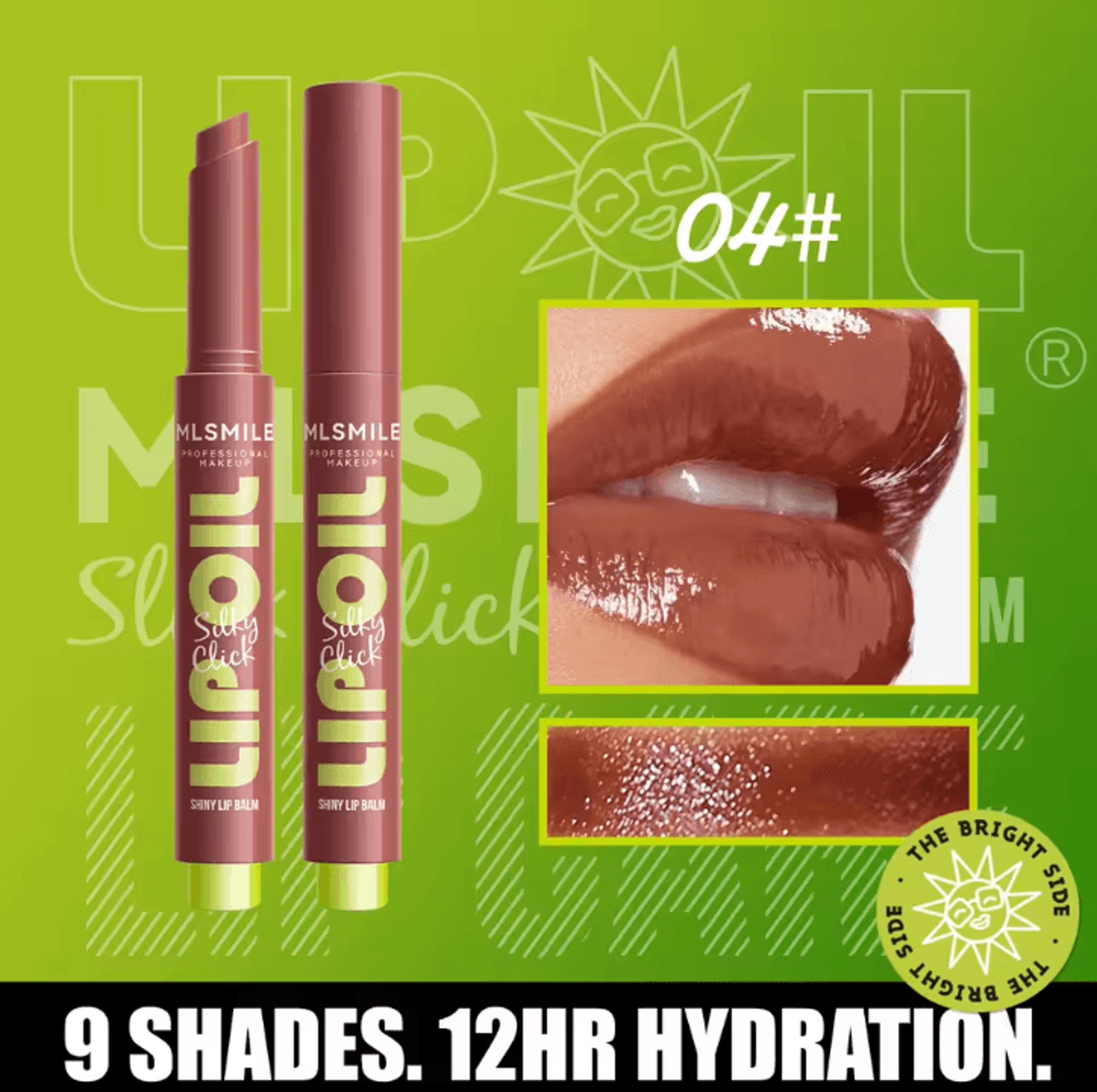 MLSMILE Silky Click Hydrating Lip Gloss  Mirror Shine Press Lip Balm Gloss For Smooth Radiant Lips 8