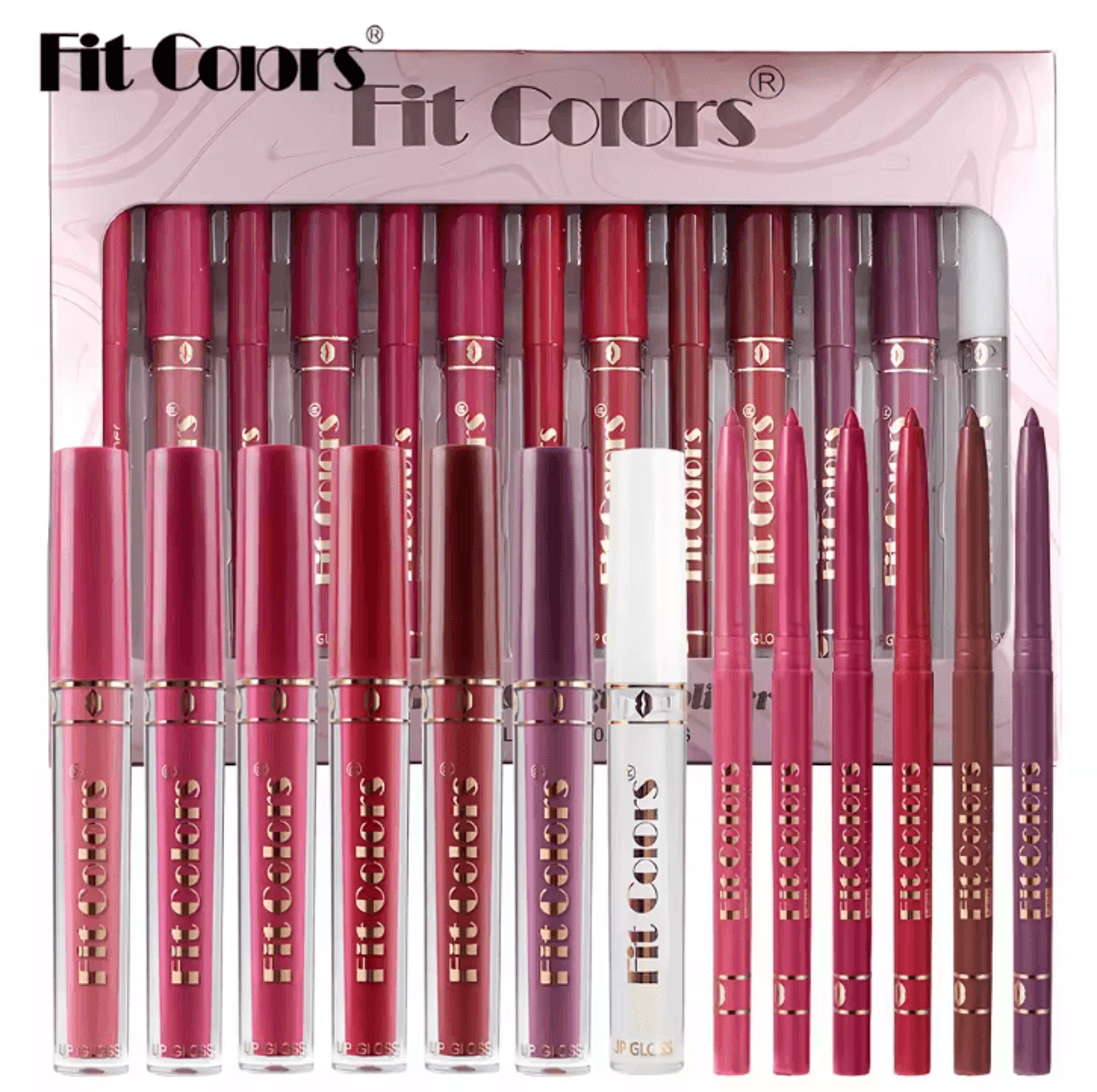 Fit Colors 13Piece Lip Liner  Gloss Set  Waterproof Matte LongLasting Lip Makeup Kit 5