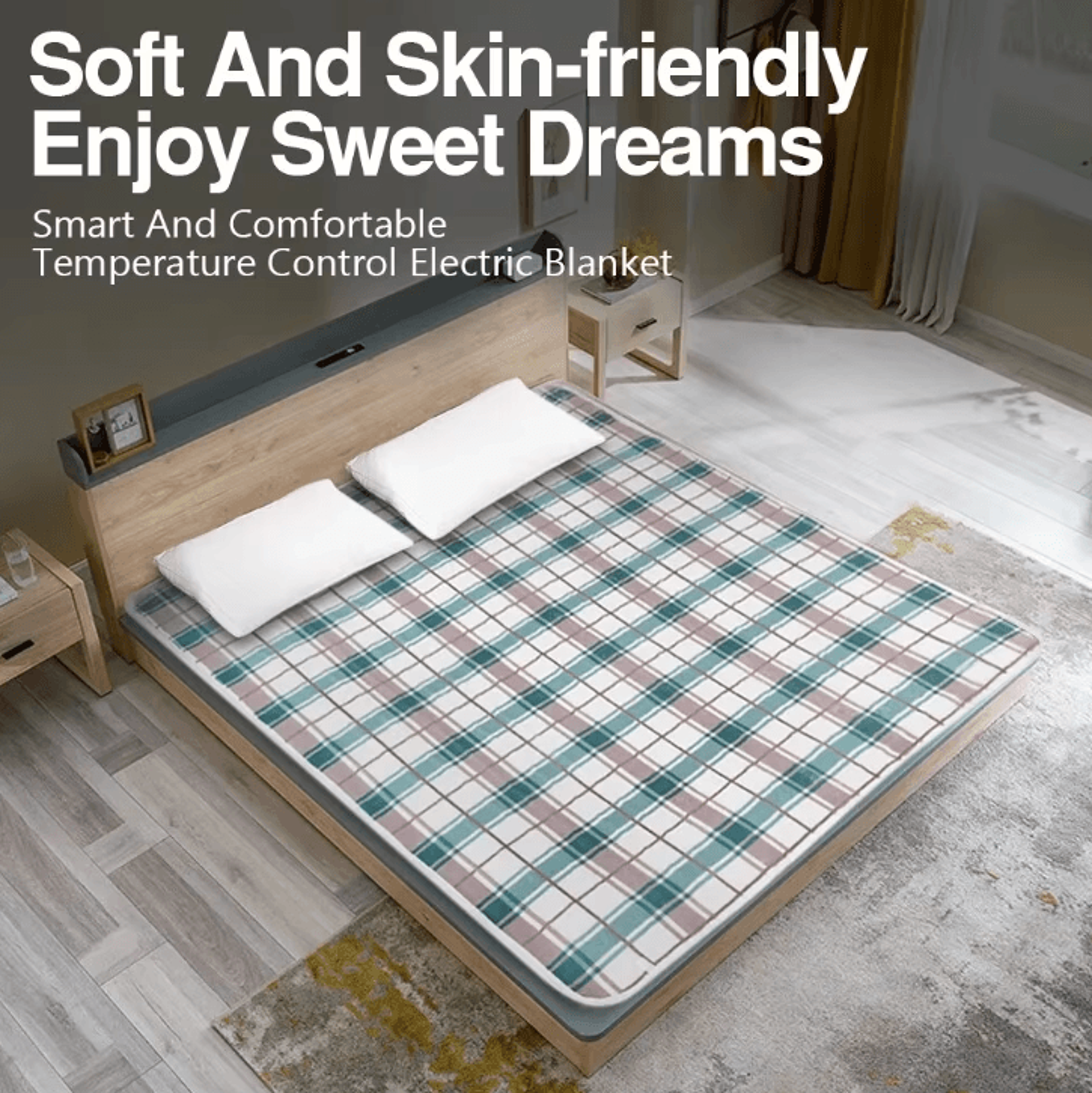 Portable Electric Heated Blanket  Adjustable Heated Mattress Blanket For Cozy Winter Warmth 2