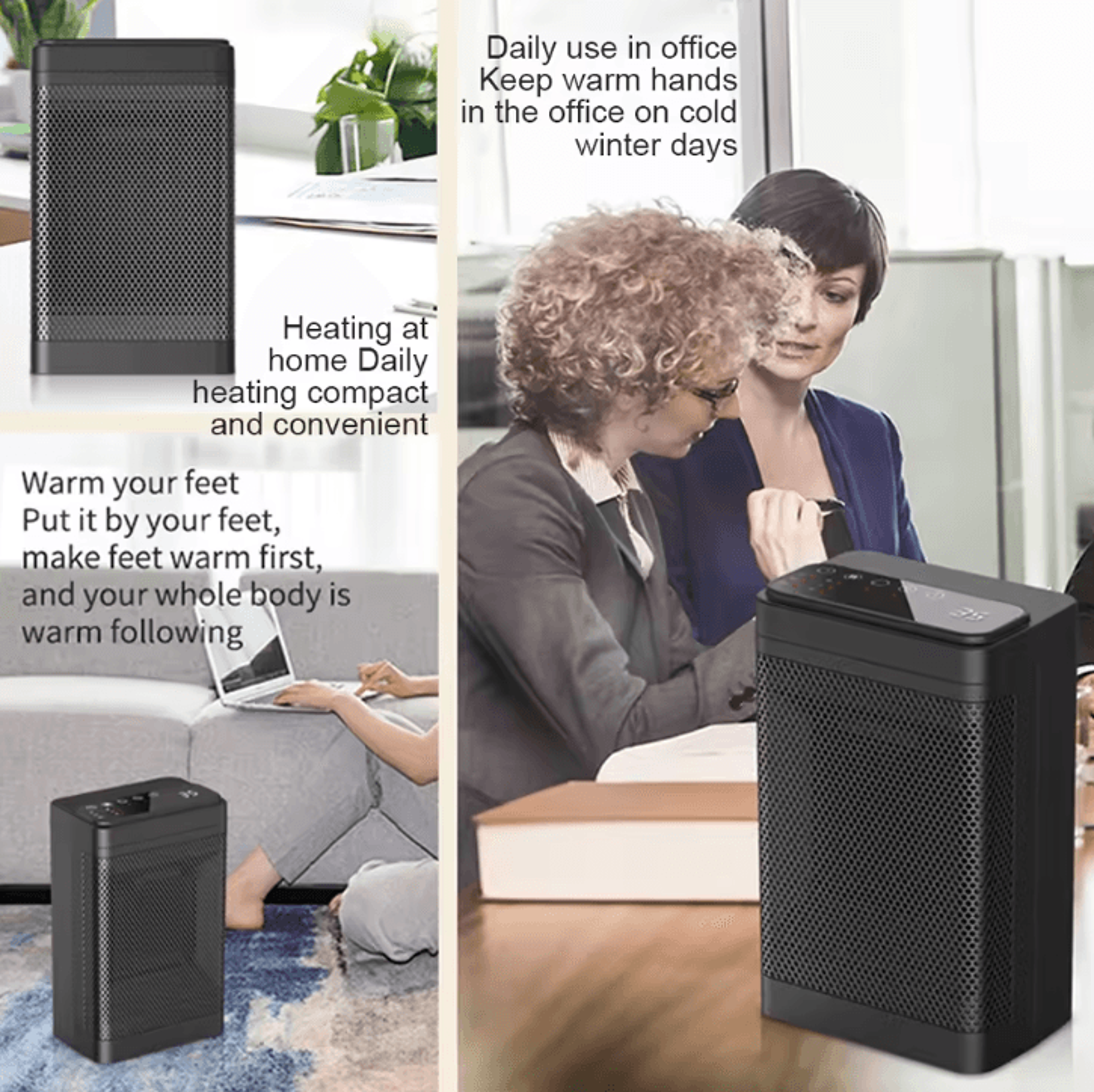 Portable PTC Ceramic Fan Heater With Remote  Oscillating Desktop Space Heater For Home  Office 2