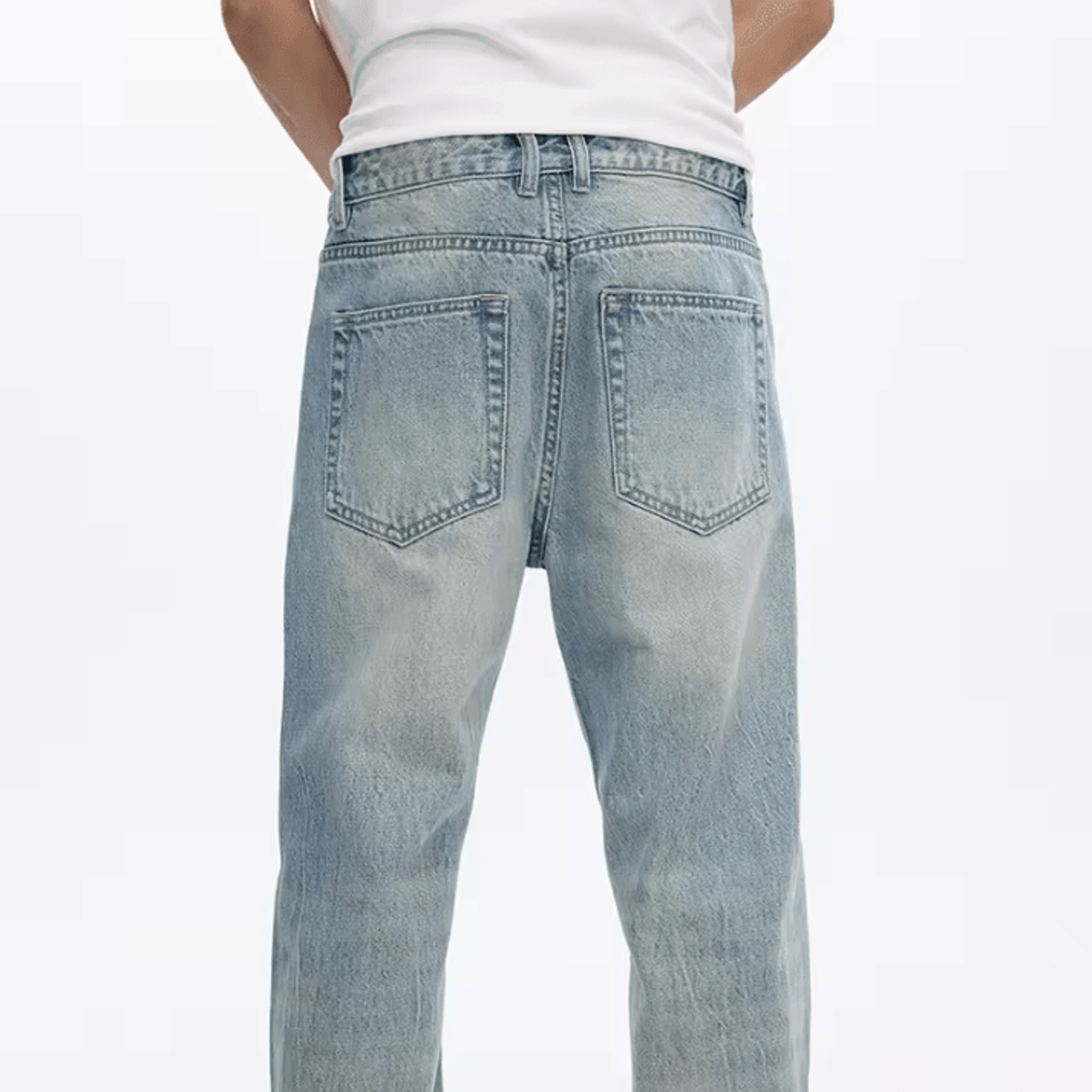 KSTUN Mens Flared Bootcut Jeans  Light Blue Streetwear Flare Denim Pants Loose Fit 5