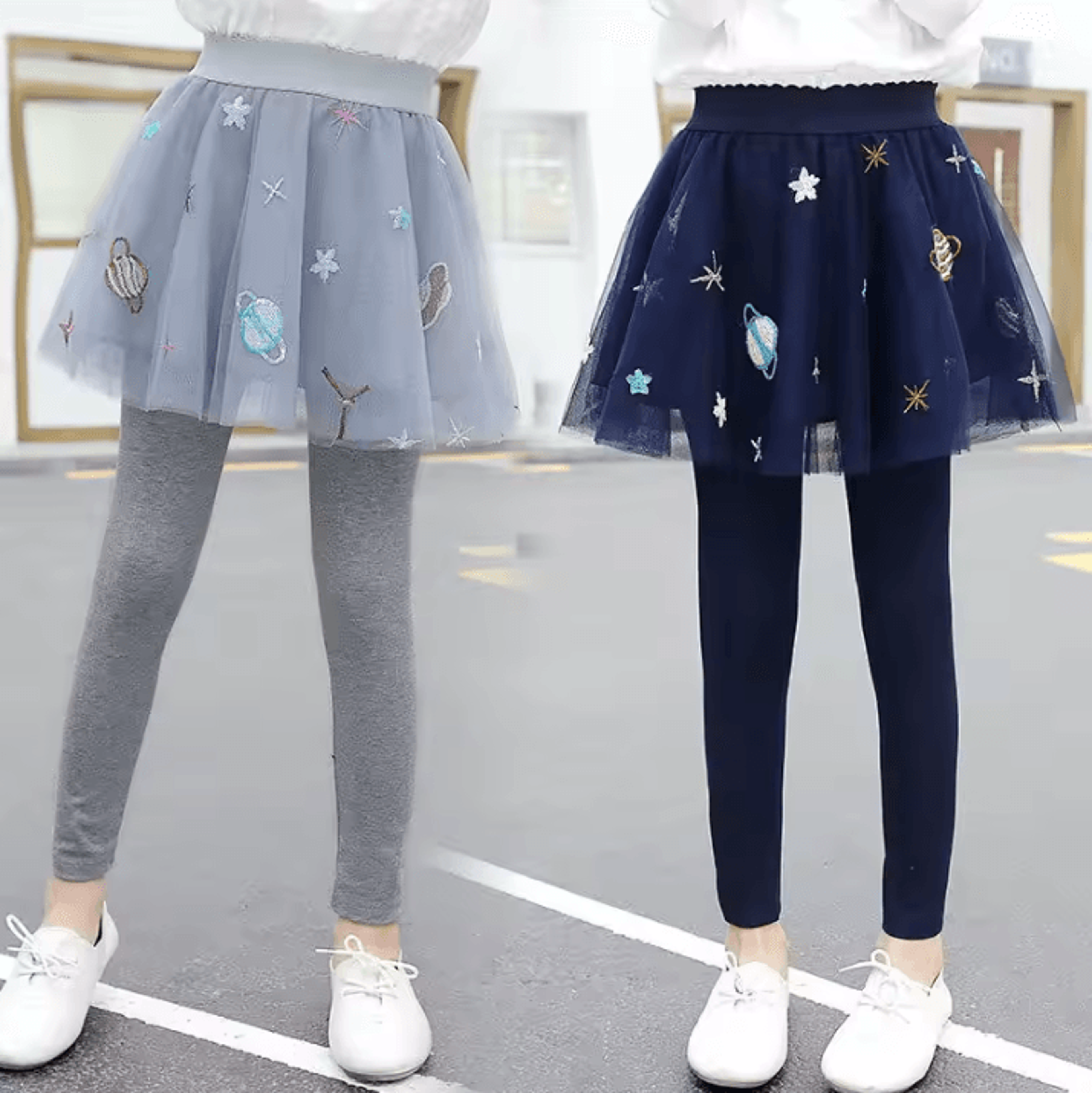 cutetutu girls tutu skirt leggings – soft stretch toddler tutu leggings for casual play & everyday style