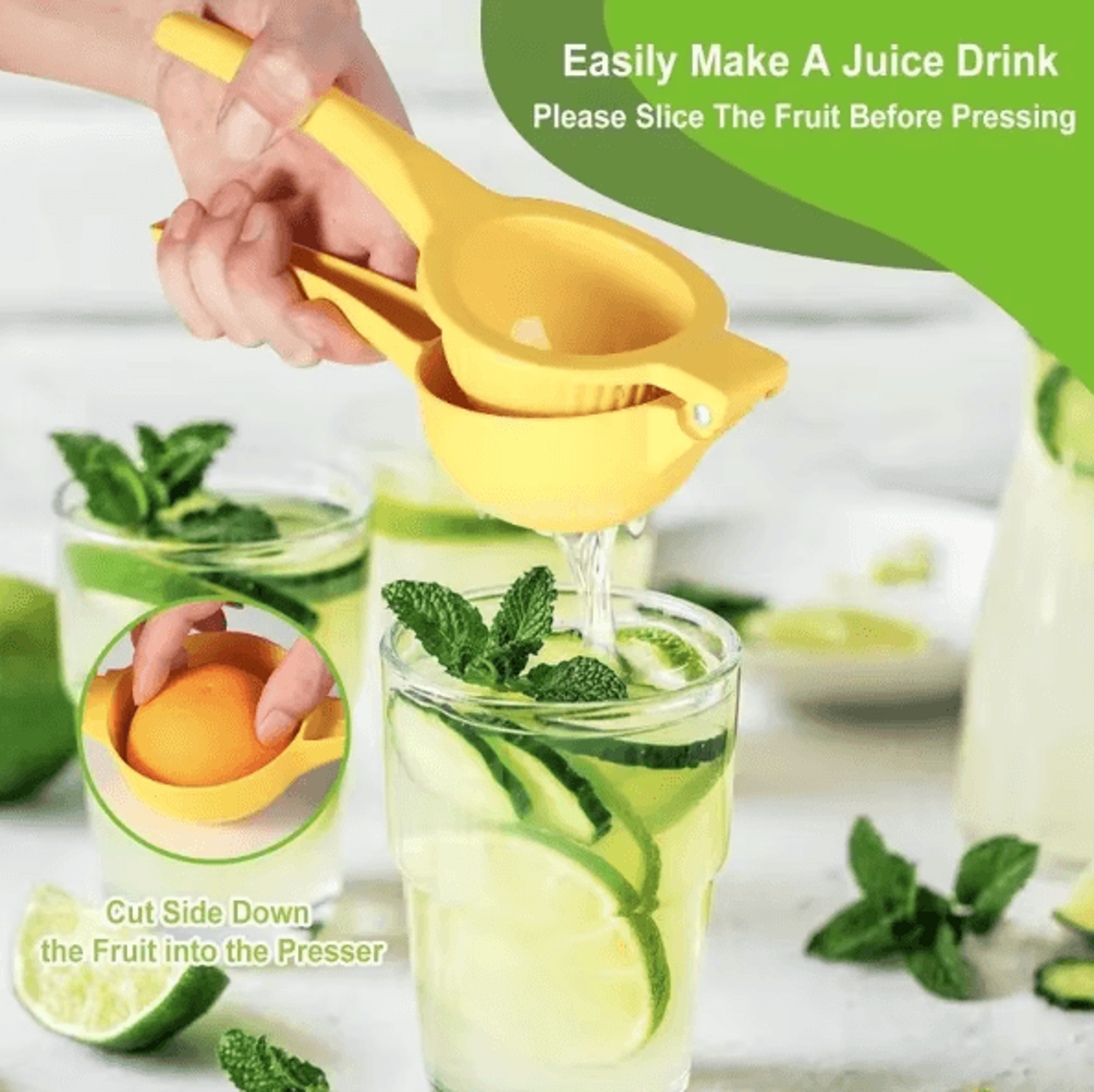 FreshPress Stainless Steel Lemon Squeezer  HeavyDuty Manual Citrus Press Juicer 2